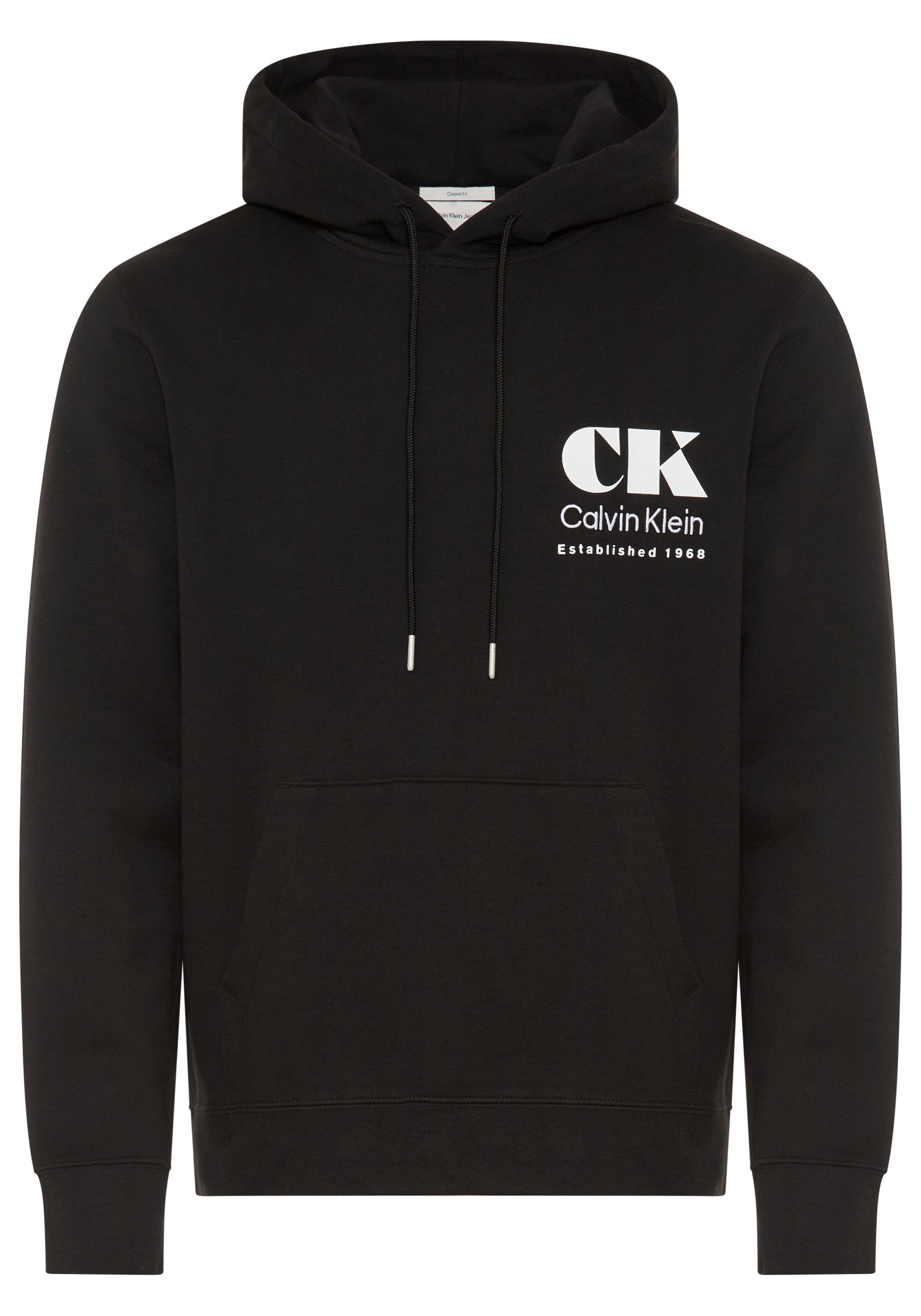 Calvin Klein Jeans Kapuzensweatshirt großer Rückendruck, Regular Fit, reine Baumwolle