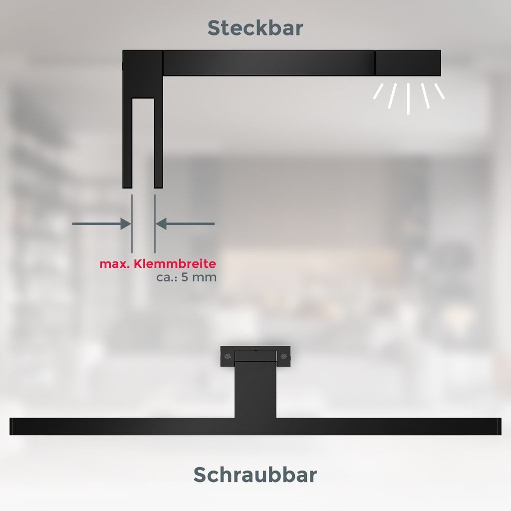 B.K.Licht LED Spiegelleuchte Badleuchte LED Spiegelleuchte IP44 230V schwarz - BKL1406, LED fest integriert, 2700K - Extra-Warmweiß, 4000K Schminklicht 8W 780lm Badezimmer-Beleuchtung Spiegelschrank Flur