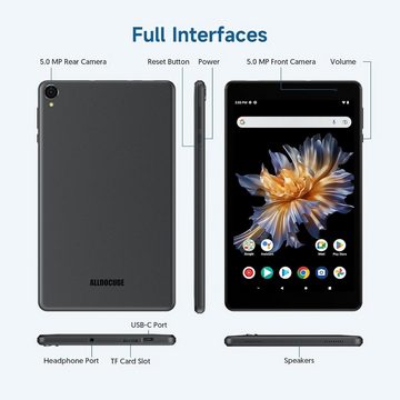 ALLDOCUBE iPlay 50 Mini Lite HD 1280 × 800 IPS Display, 8(4+4) GB RAM /TF 512GB Tablet (8", 64 GB, Android 13, 4G LTE, mit Octa-Core 1.8GHz, 5GHz WiFi, Bluetooth 5.2 Widevine L1/Google GMS)