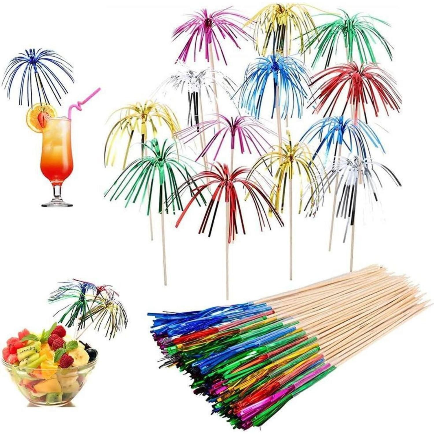 LuxusKollektion Partyspieße Cocktail Deko Party Dekoration 100 Stücke Feuerwerk 
