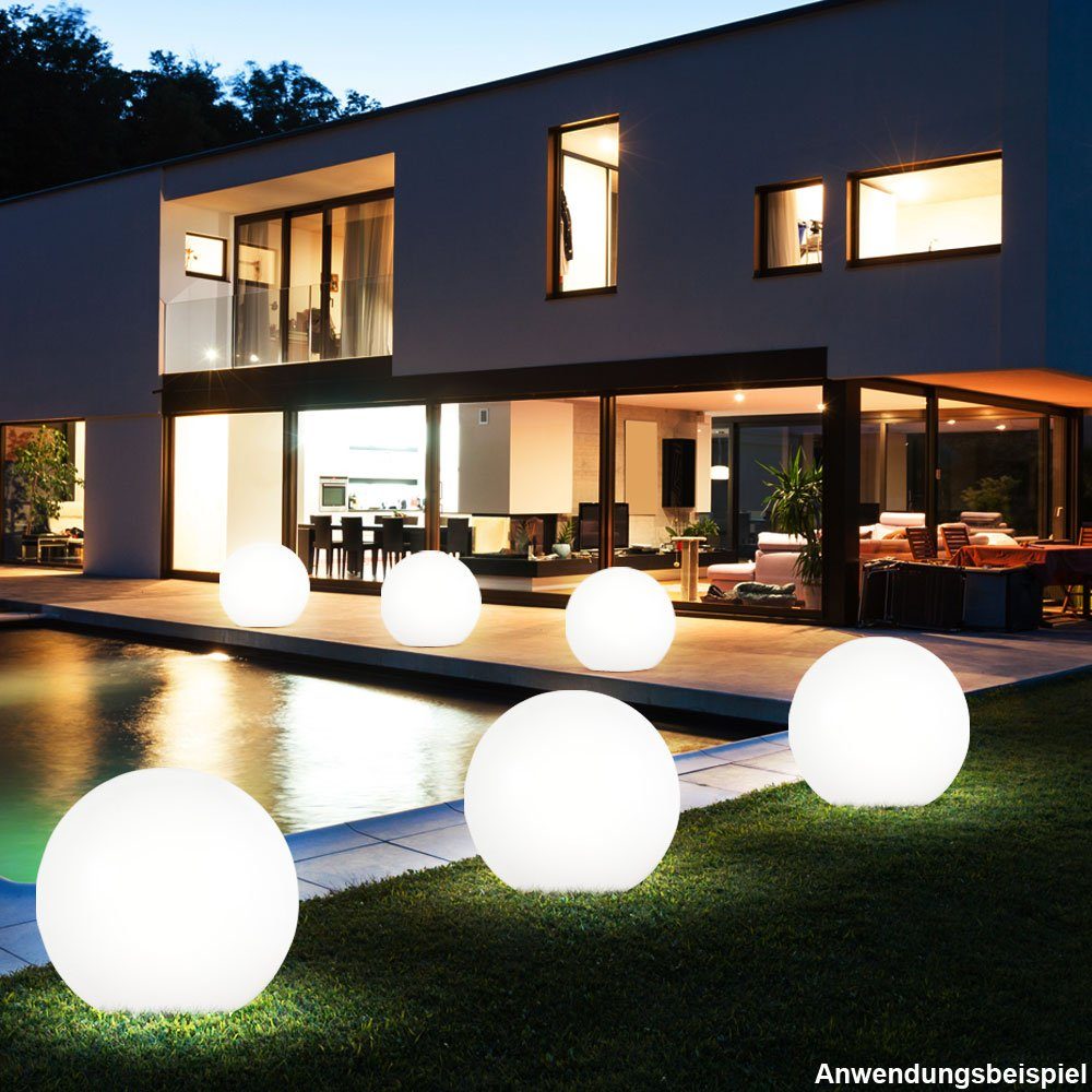 Gartenleuchte, 3er Farbwechsel, Solar Set Lampen Strahler fest Außen silber LED LED-Leuchtmittel etc-shop LED verbaut, Steck
