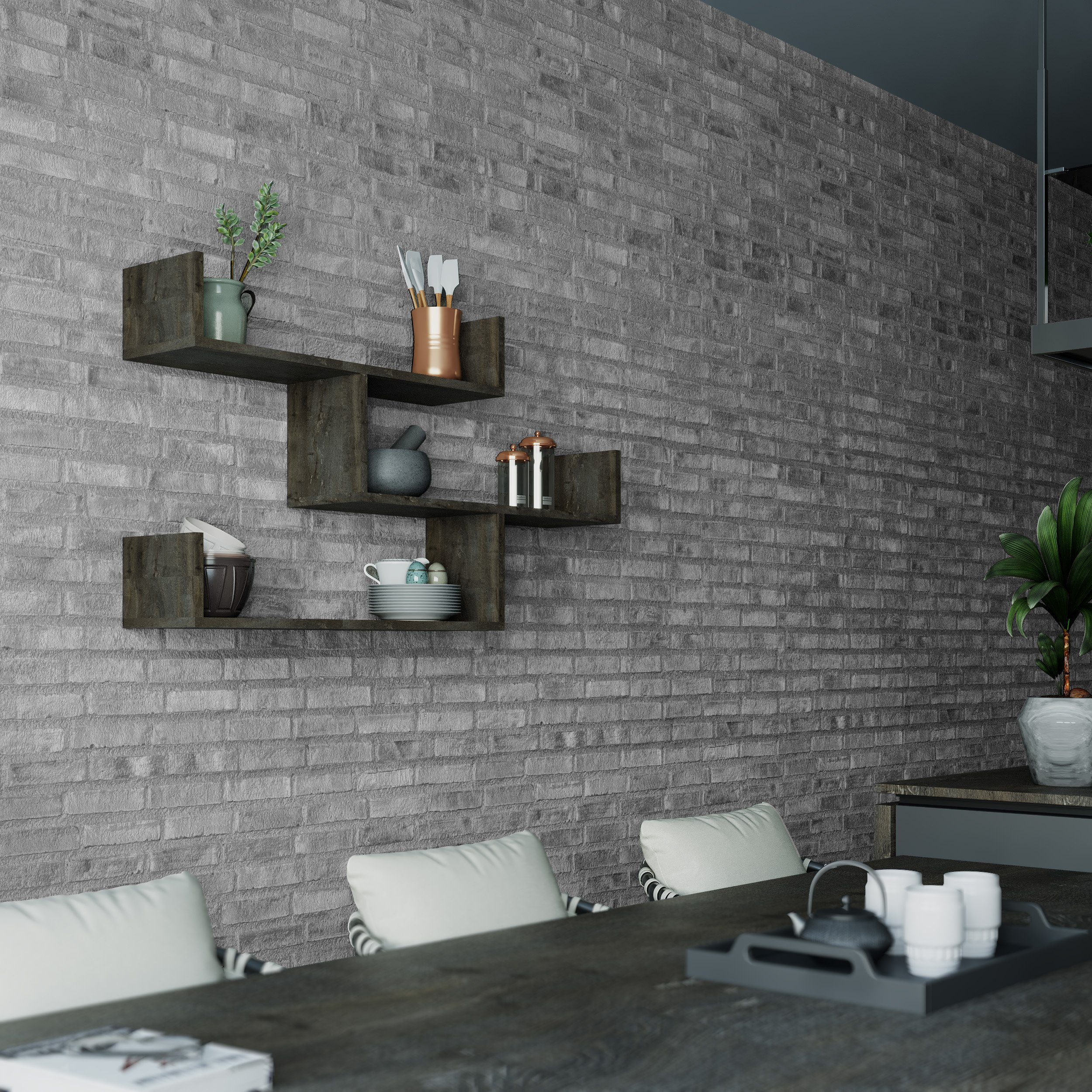 Decortie Bücherregal Tibet, Wandregal Modernes Bücherregal, 119 x 22 x 66,5 günstig online kaufen