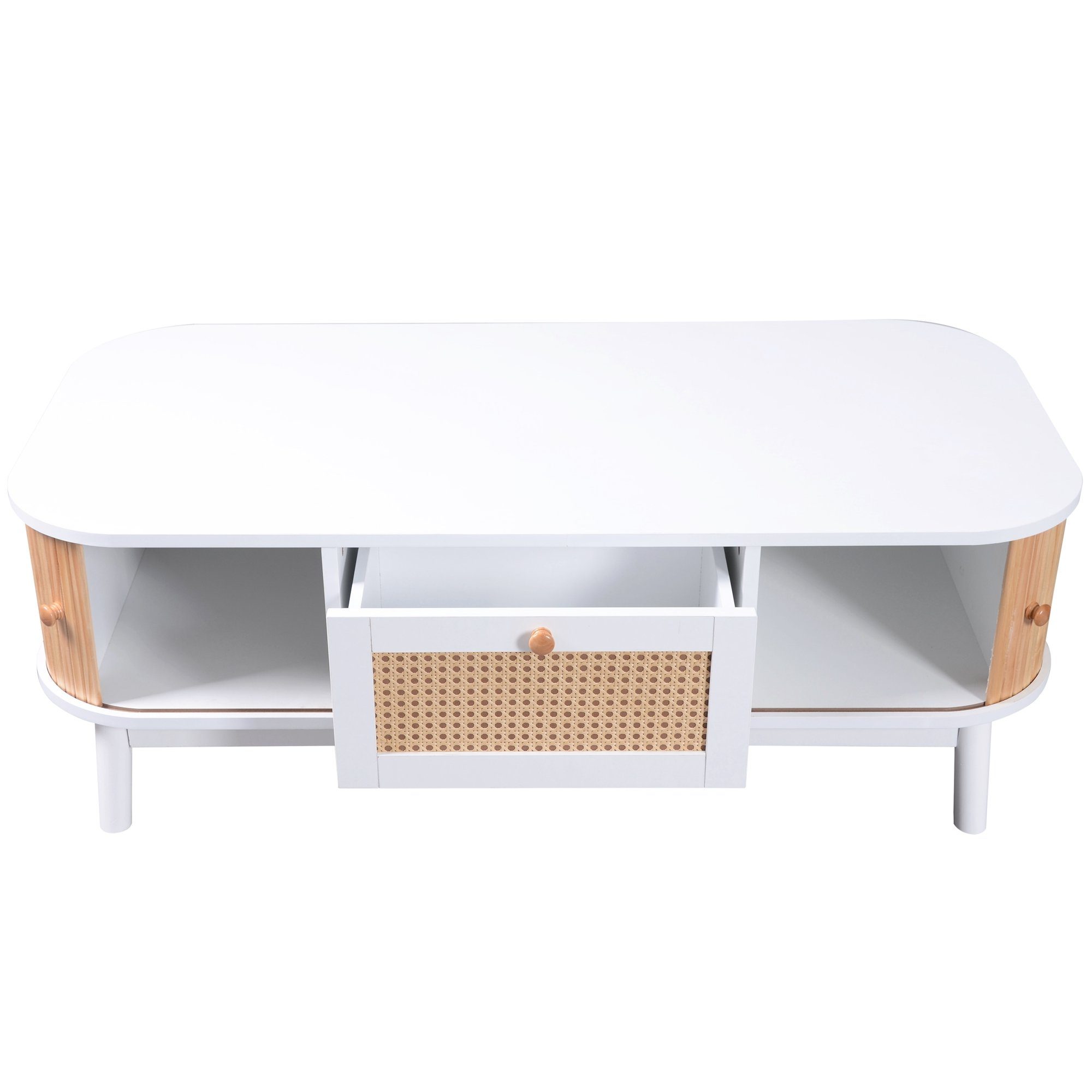 BlingBin Wohnzimmertisch Couchtisch Rattan-Kaffeetisch (1-St., Breite 110 C günstig online kaufen