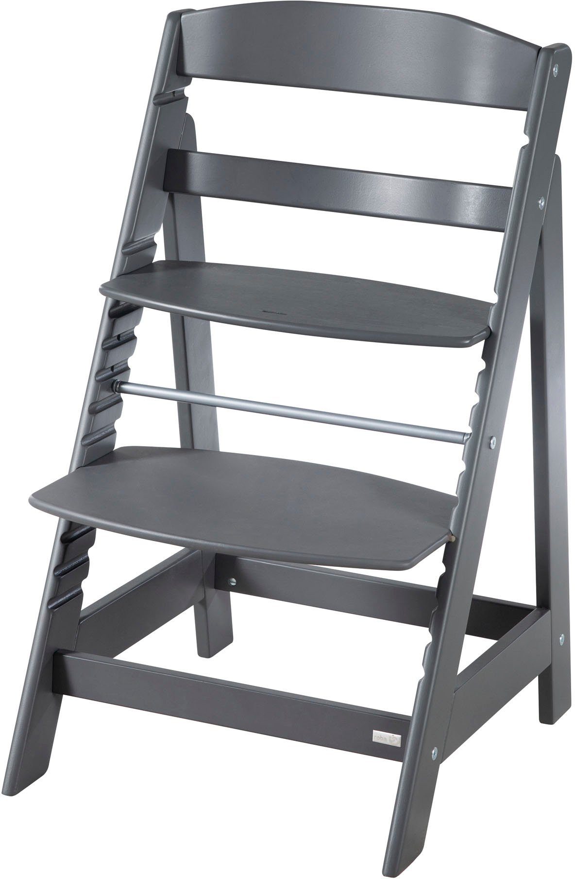 roba® Hochstuhl Treppenhochstuhl Sit Up Click 'N' Flex, anthrazit, aus Holz