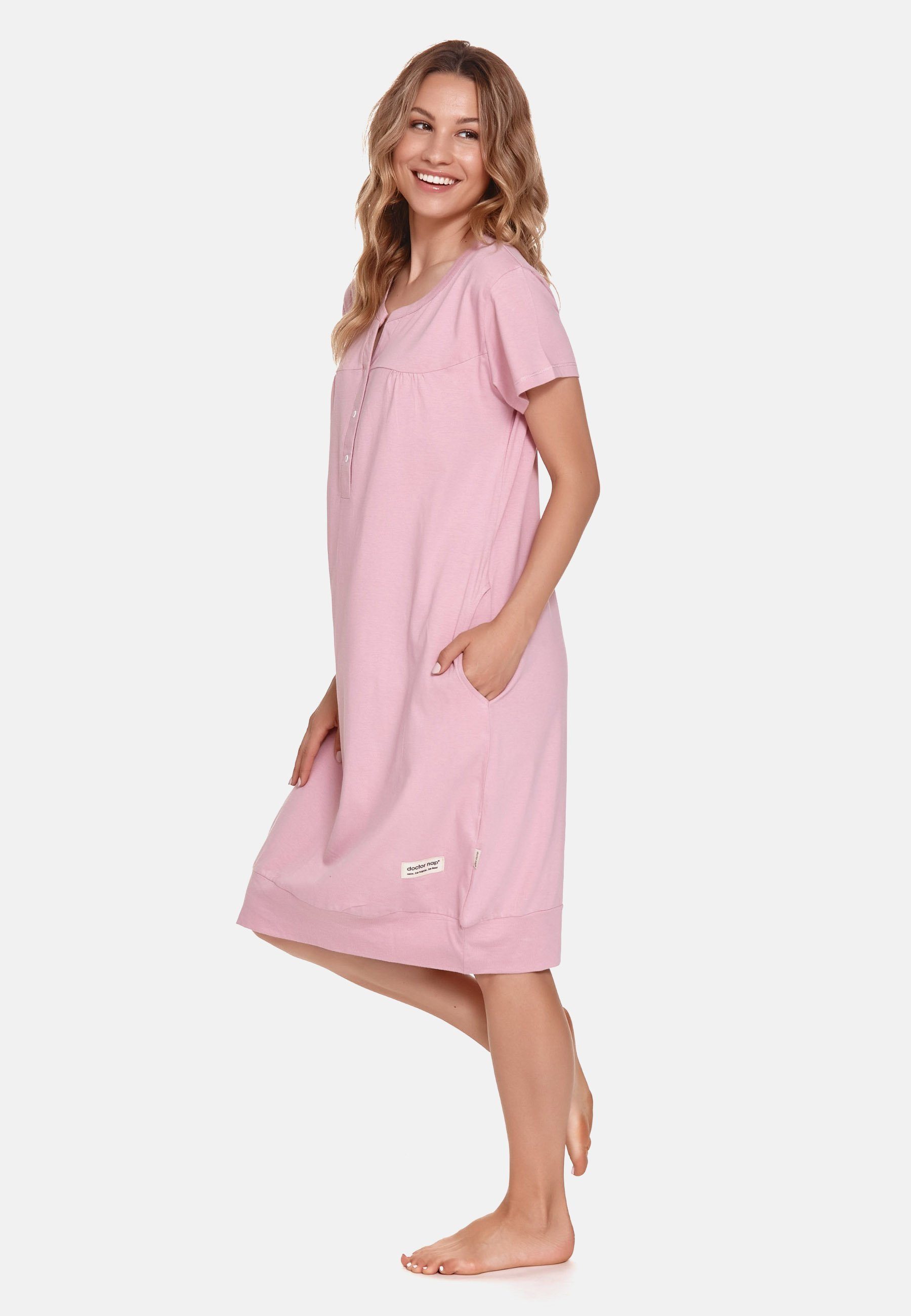 Bio-Baumwolle doctor Schlafhemd Rosa Frauen Nachthemd für nap aus