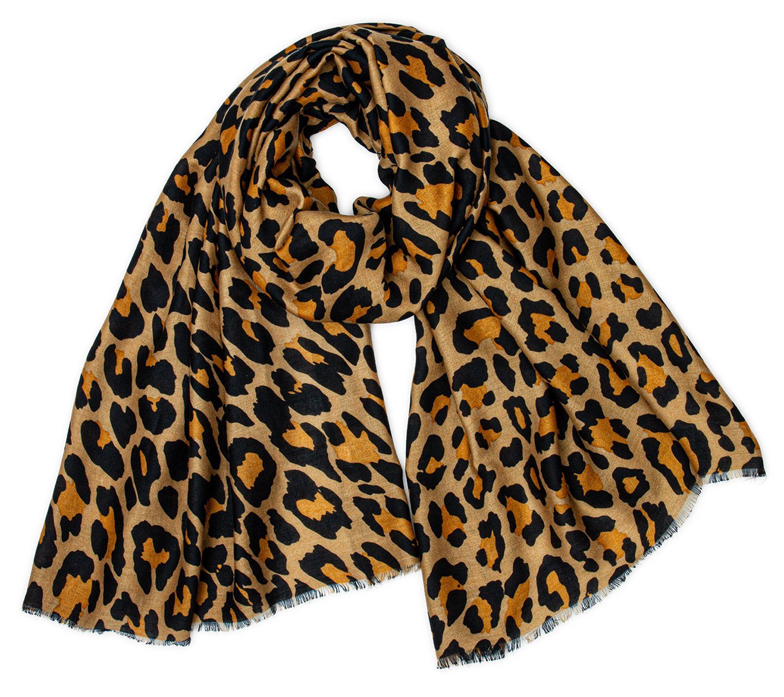 Caspar Modeschal SC500 Damen XL Schal mit Leoparden Muster