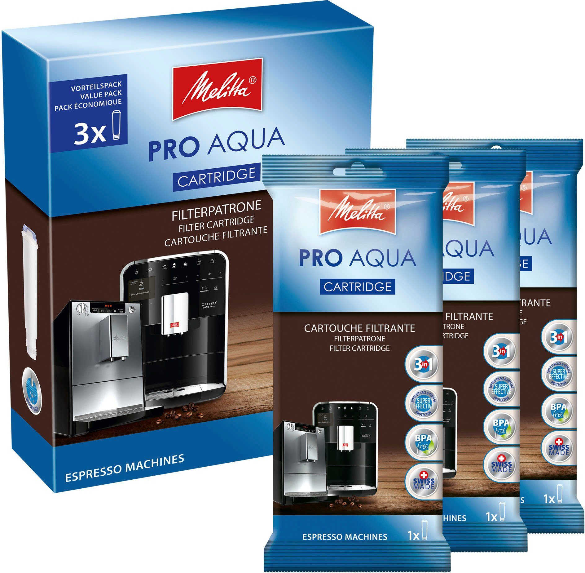 5 x Wasserfilter ersetzt Aqua Pro für alle Melitta Barista T TS Solo Caffeo 
