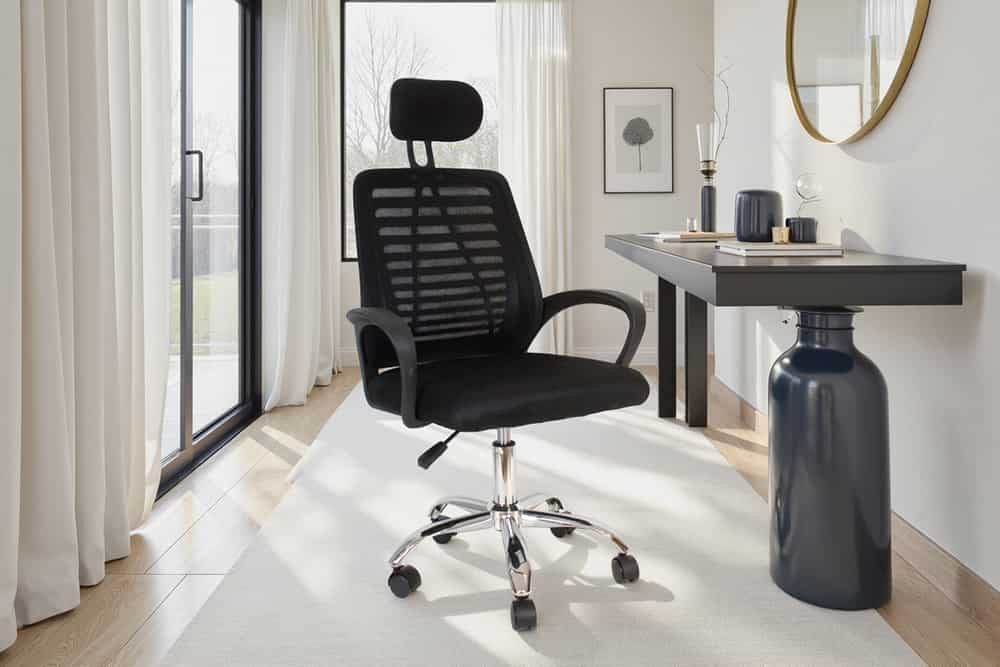 riess-ambiente Bürostuhl YOGA schwarz - höhenverstellbar, drehbar, ergonomisch, mit Armlehne (Einzelartikel, 1 St), verstellbarer Bürostuhl mit Rollen - ideal für Arbeitszimmer und Büro