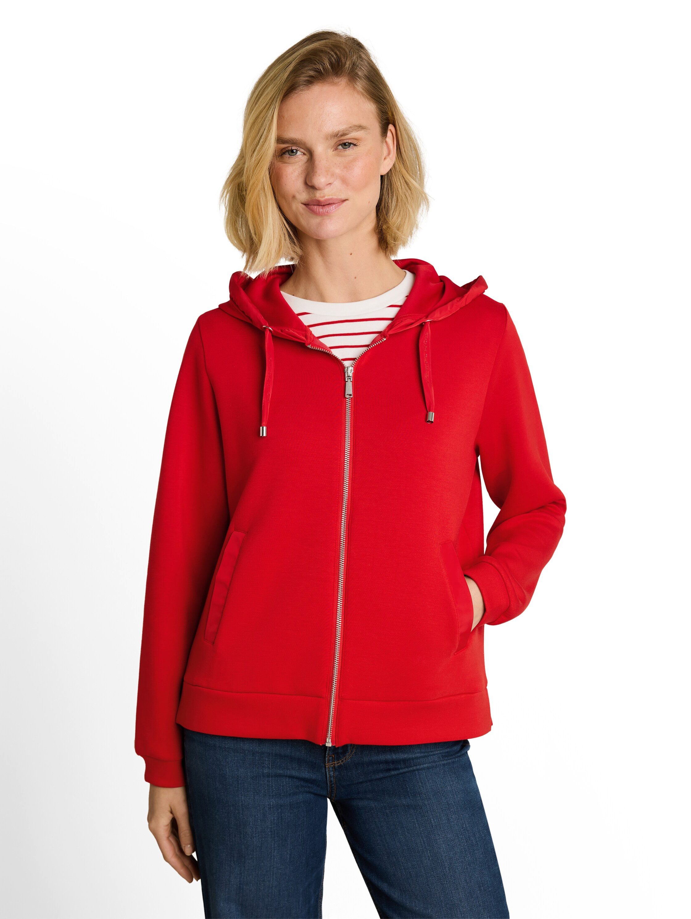 TOM TAILOR Kapuzensweatjacke Regular mit Viskose und Stretch