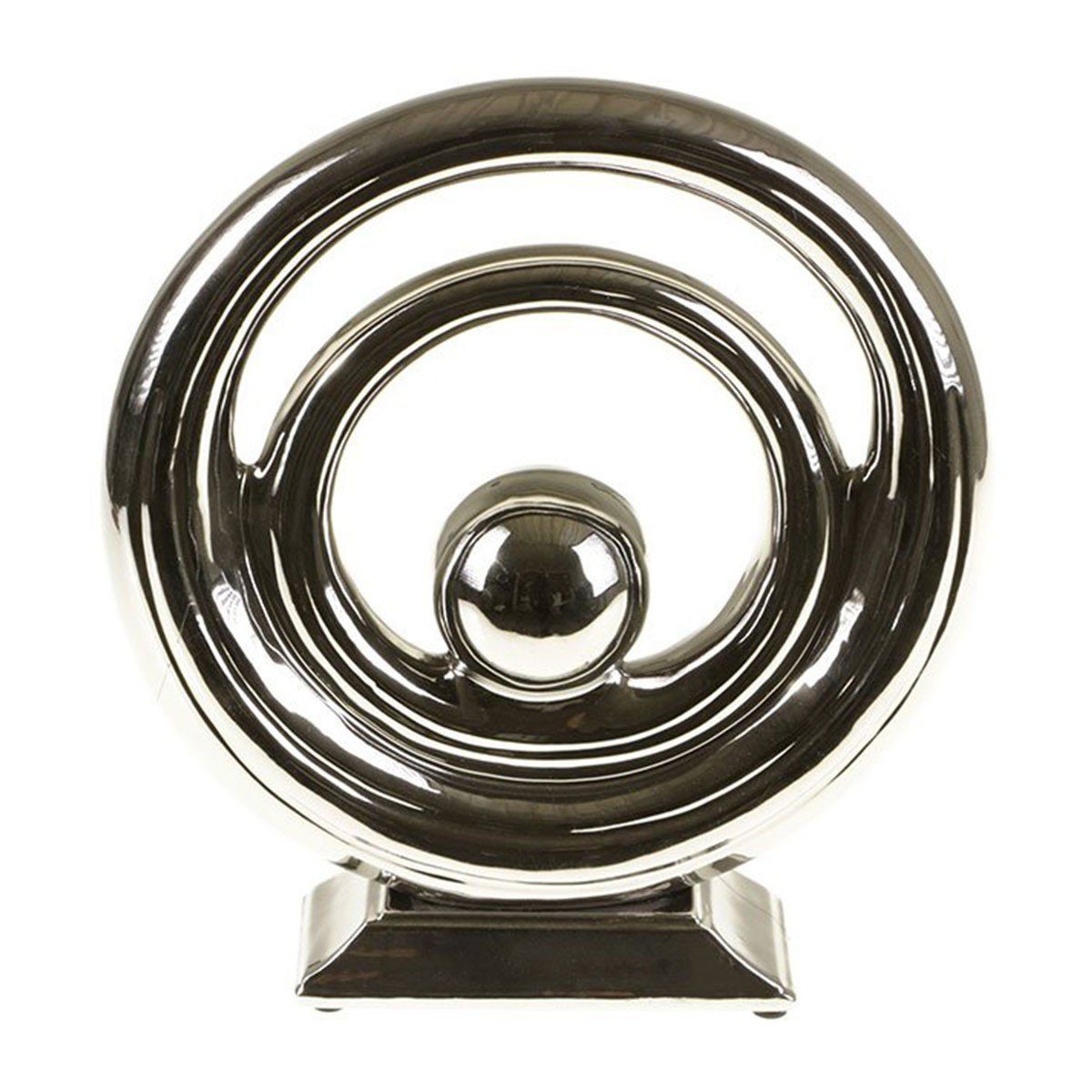 Burcu Dekofigur Dekor moderne Dekovase Kreisfigur Silber