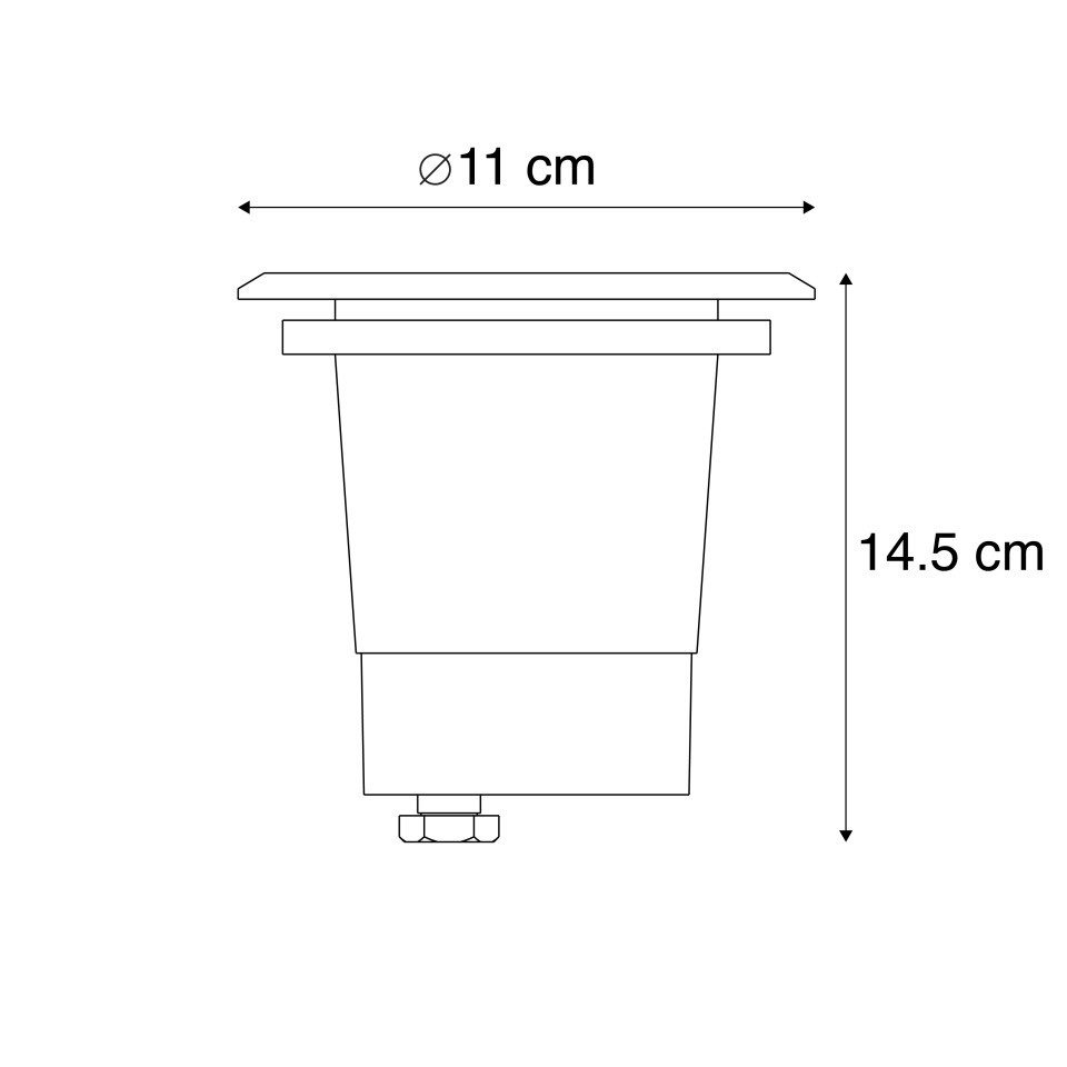 Qazqa LED Einbaustrahler 93626, ohne Leuchtmittel, Kaltweiß, QAZQA Außen Einbau­leuchte, gu10, Stahl, Edelstahl, Modern