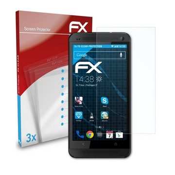 atFoliX Schutzfolie Displayschutz für HTC One, (3 Folien), Ultraklar und hartbeschichtet