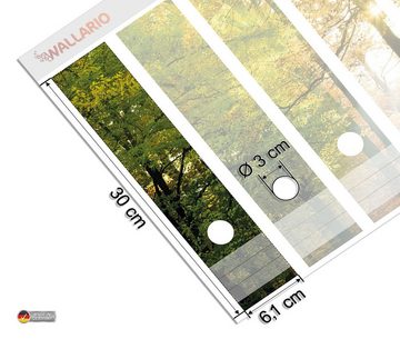 Wallario Etiketten Sonnenuntergang im Herbstwald, Ordnerrücken-Sticker in verschiedenen Ausführungen