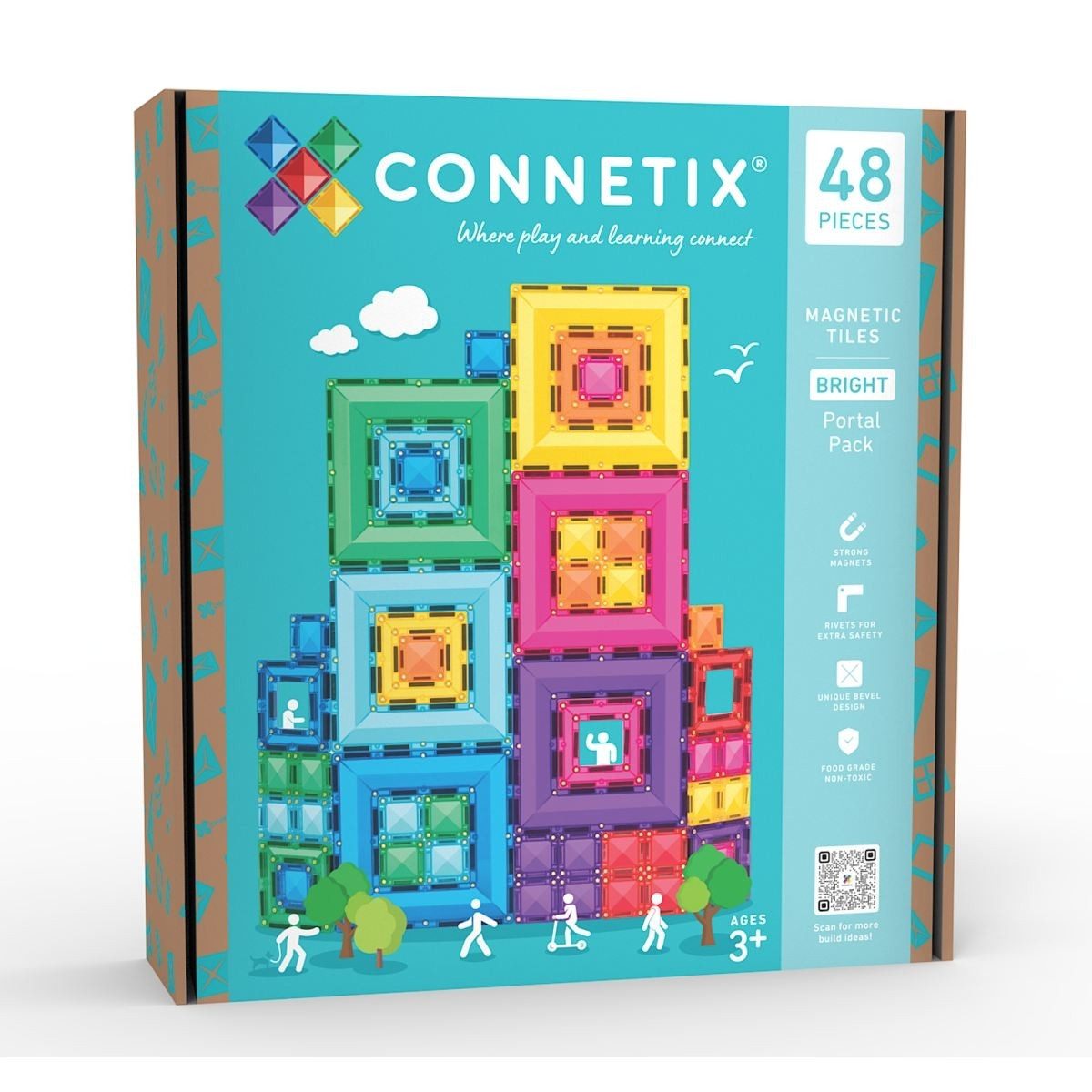 Connetix Magnetbausteine Set 48 Teile für 3D-Kreativität und STEAM-Förderung Magnetspielbausteine