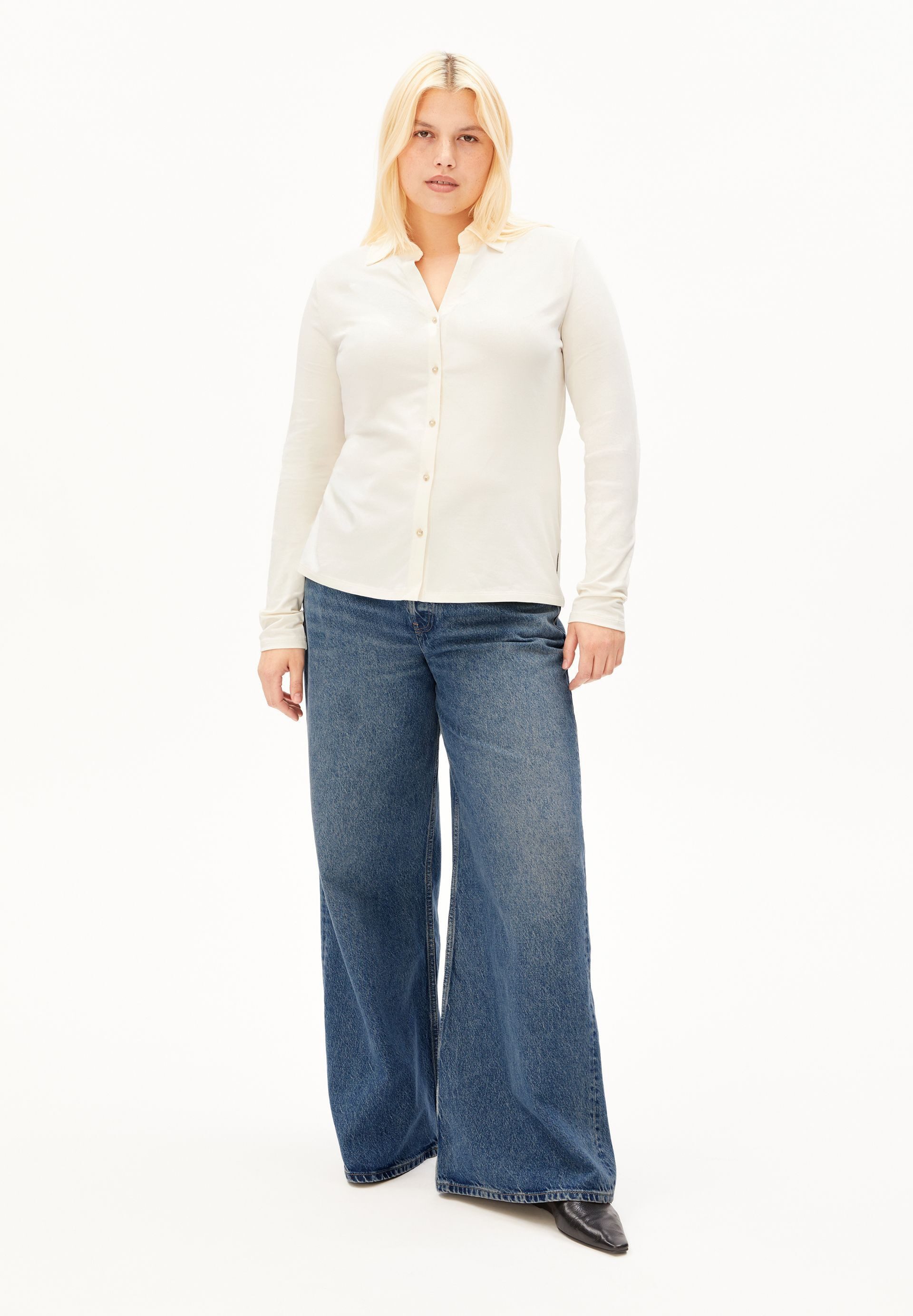 Armedangels Hemdbluse NALAANNIA Bluse aus Bio-Baumwoll Mix (1-tlg) Slim Fit
