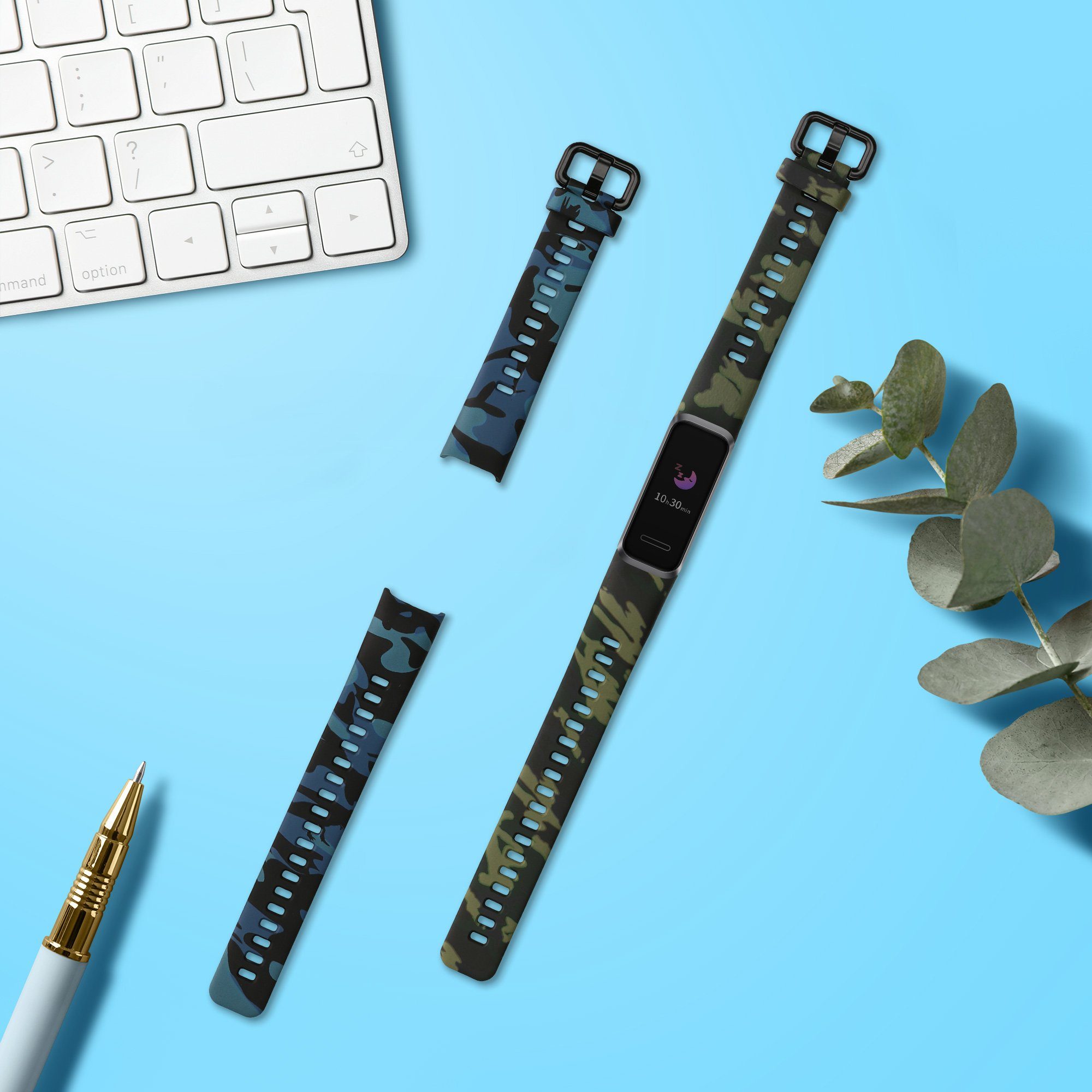 kwmobile Armband für Huawei Band 4 Smartwatch, 2-tlg., 2x Fitnesstracker Sportarmband aus TPU und Silikon