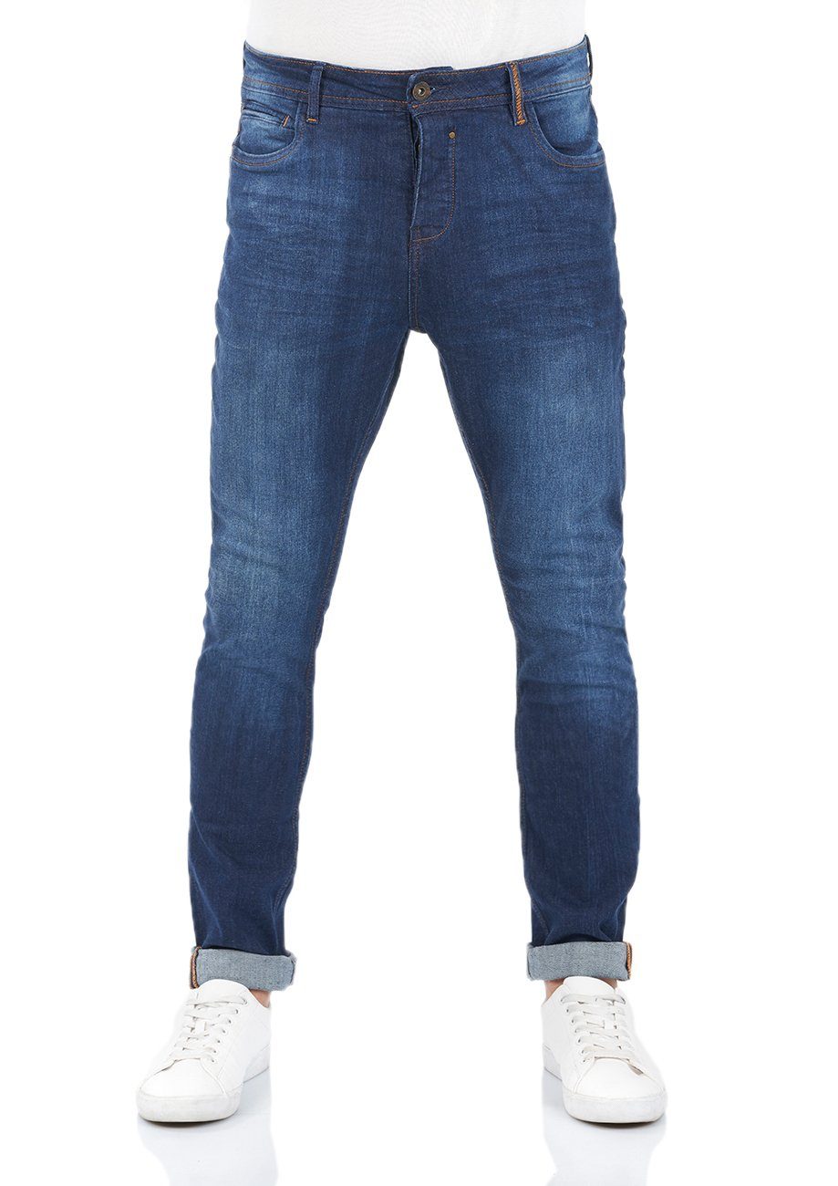 riverso Tapered-fit-Jeans Herren Jeanshose RIVToni Tapered Fit Denim Hose mit Stretch Dark Blue Denim (D212) | Tapered Jeans