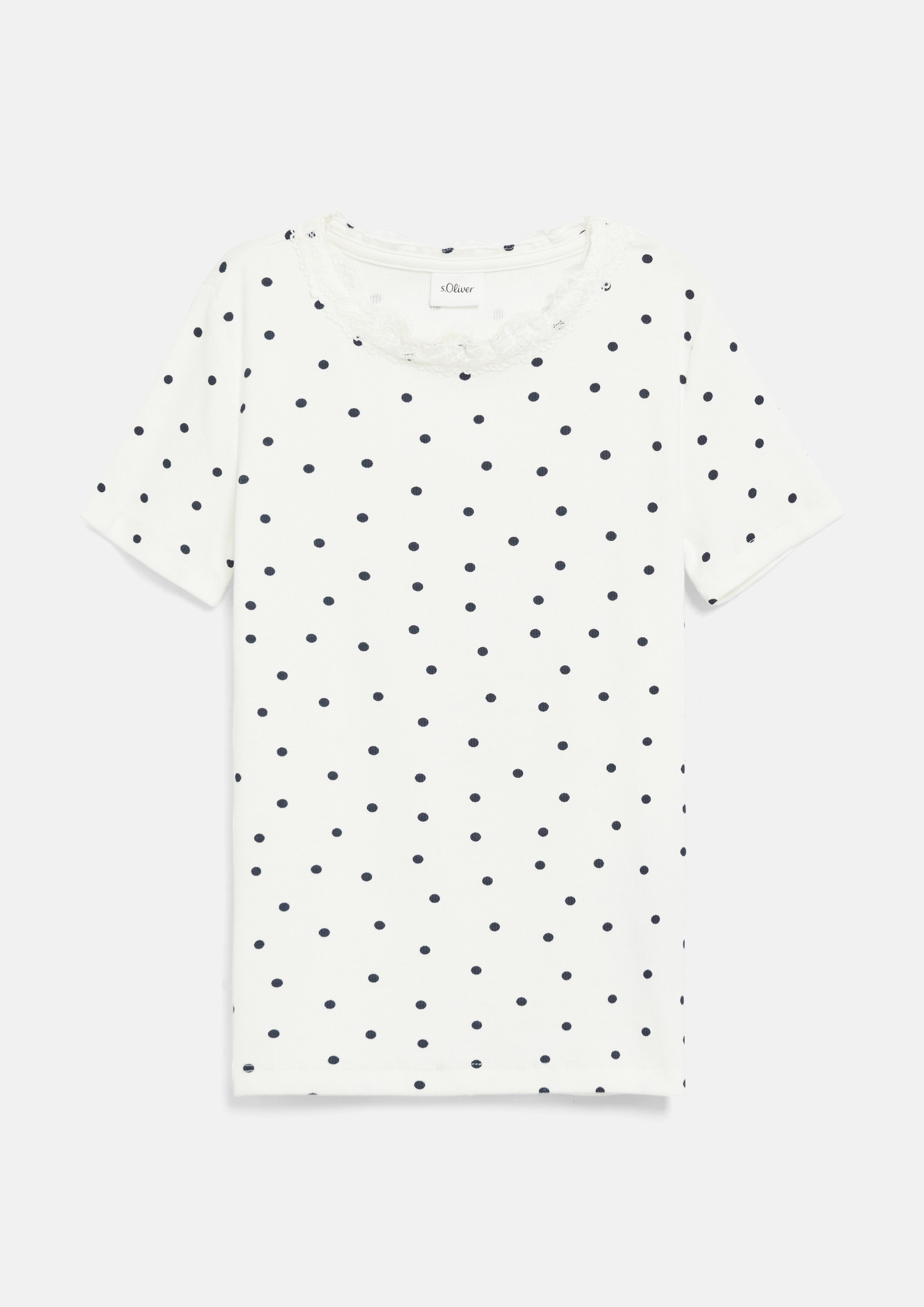s.Oliver Junior Langarmshirt mit Print und Volant-Ansatz / für Girls