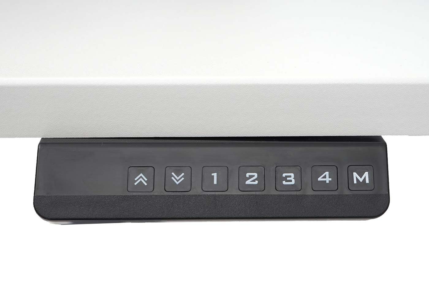 Schreibtisch weiß, MCW Motoren, MCW-D40-53, höhenverstellbar, Memory-Funktion Gestellbreite, 2 weiß variable