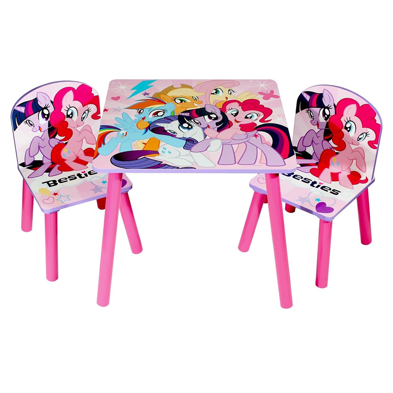 HTI-Living Kindersitzgruppe Kinder Sitzgruppe, Holz My little Pony, (Set, 3-tlg., 1 Tisch, 2 Stühle), Stuhlgruppe Tischgruppe Kindermöbel