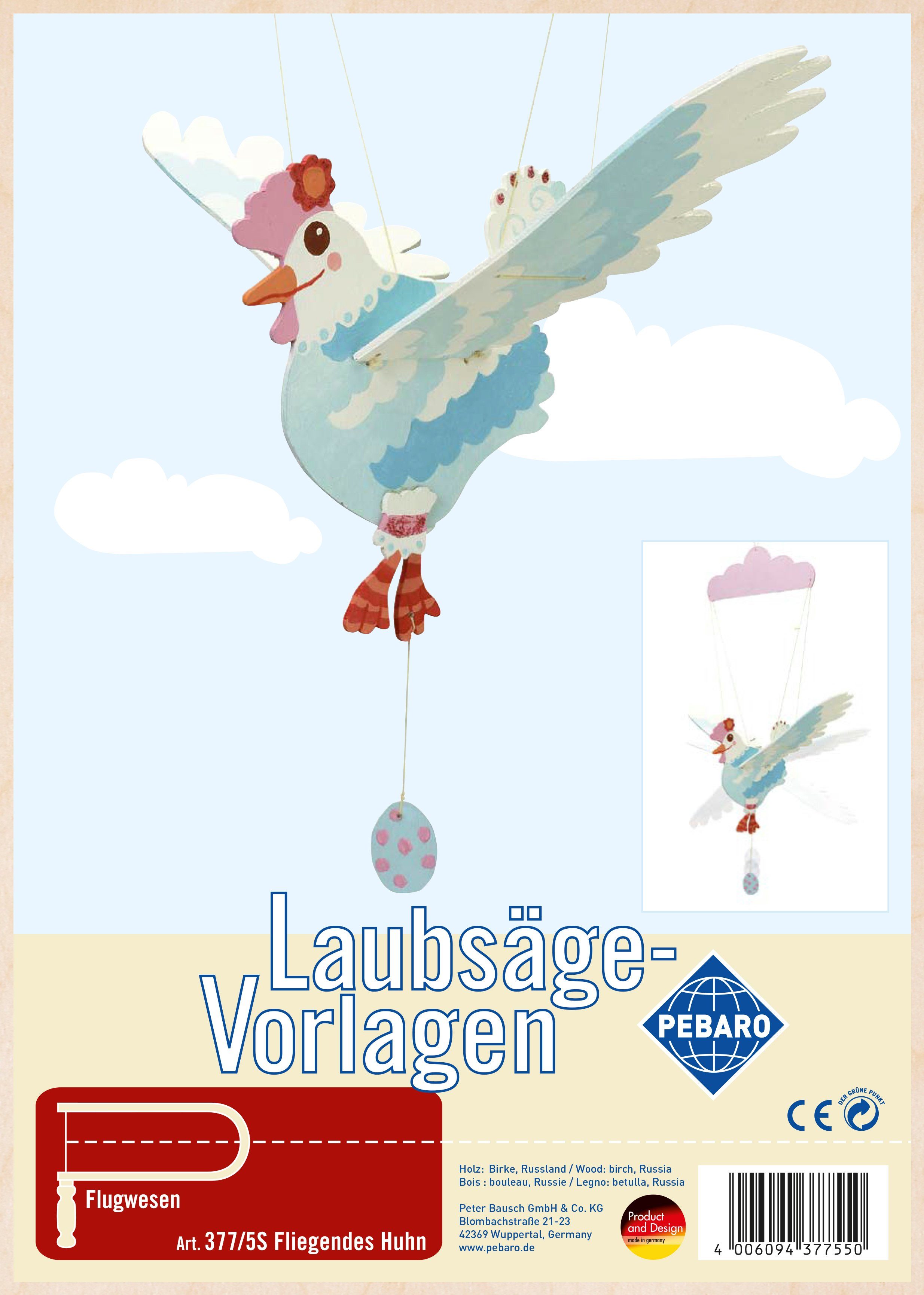 Pebaro Kreativset Laubsägevorlage "Fliegendes Huhn", 377/5S