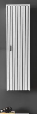 Furn.Design Hängeschrank Merced (Wandschrank in weiß matt mit schwarz, 33 x 120 cm) Soft-Close, mit Staboptik