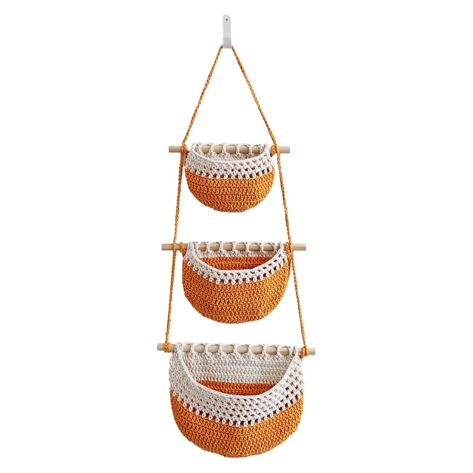 Jumpeak Hängeaufbewahrung Obstkorb Hängend 3 Etagen,Hängekörbe,Wandhängetas günstig online kaufen