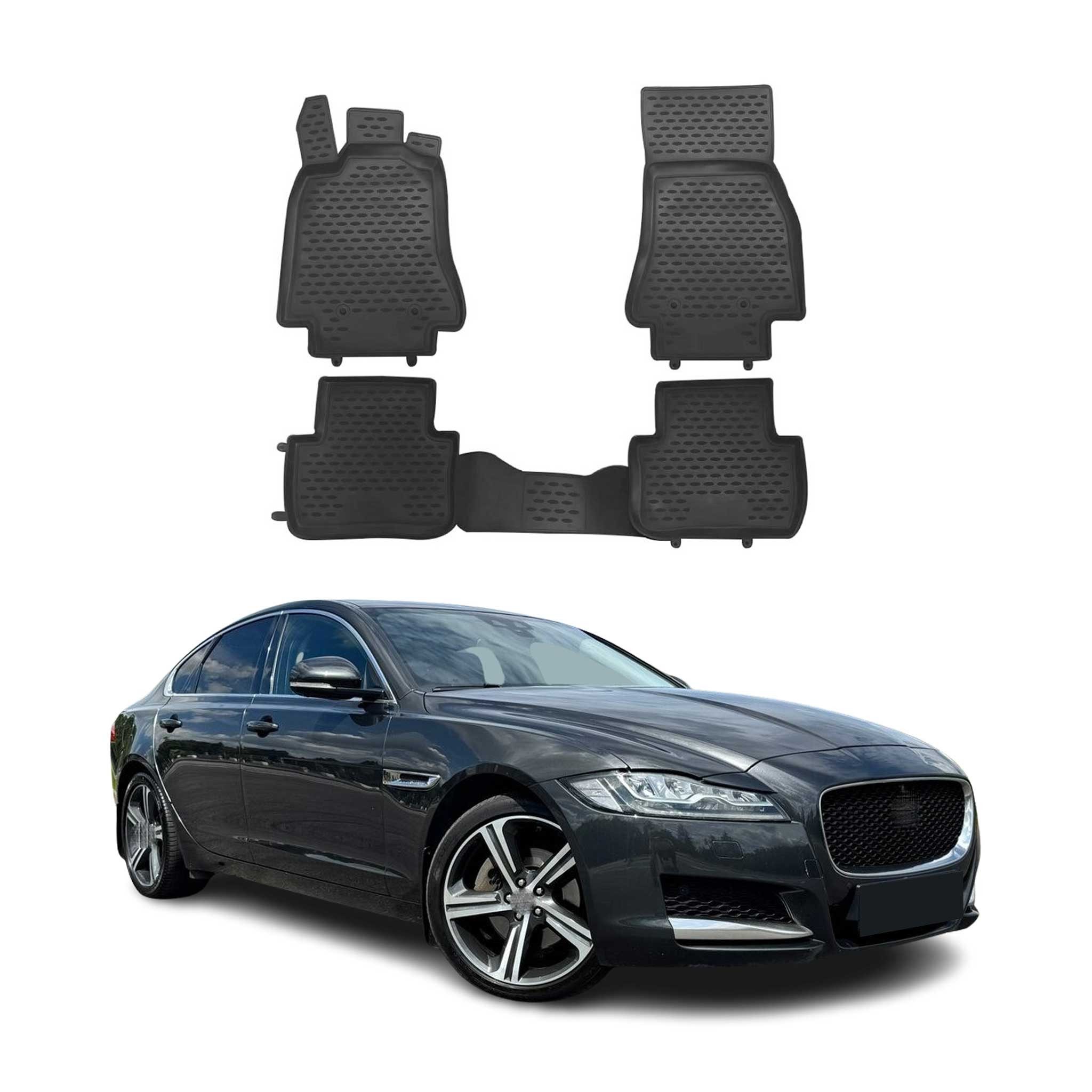 OMAC Auto-Fußmatten für Jaguar XF 2009-2015 Schwarz 4 tlg TPE (4 St), für Jaguar XF 2009-2015 Jaguar XF 2009-2015, Antirutsch,Wasserfest,Einfache Installation