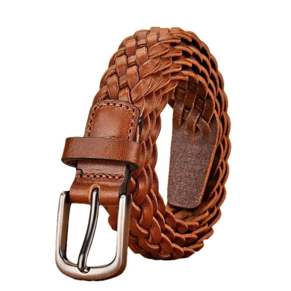 Blusmart Flechtgürtel Damen Geflochtene Gürtel (Handgewebter Ledergürtel, Retro Dornschließe, Lässiger vielseitiger) Für Jeans Hosen Kleid