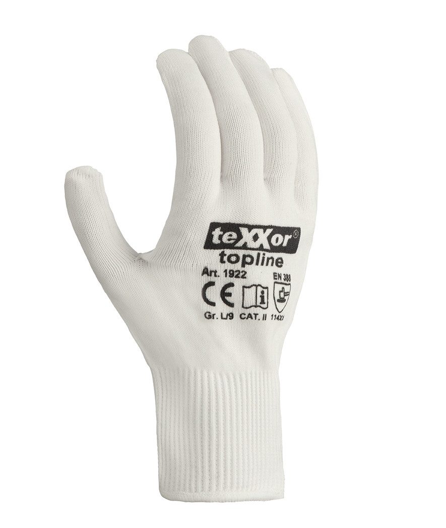 teXXor Strickhandschuhe Nylon Feinstrickhandschuh Topline weiß günstig online kaufen