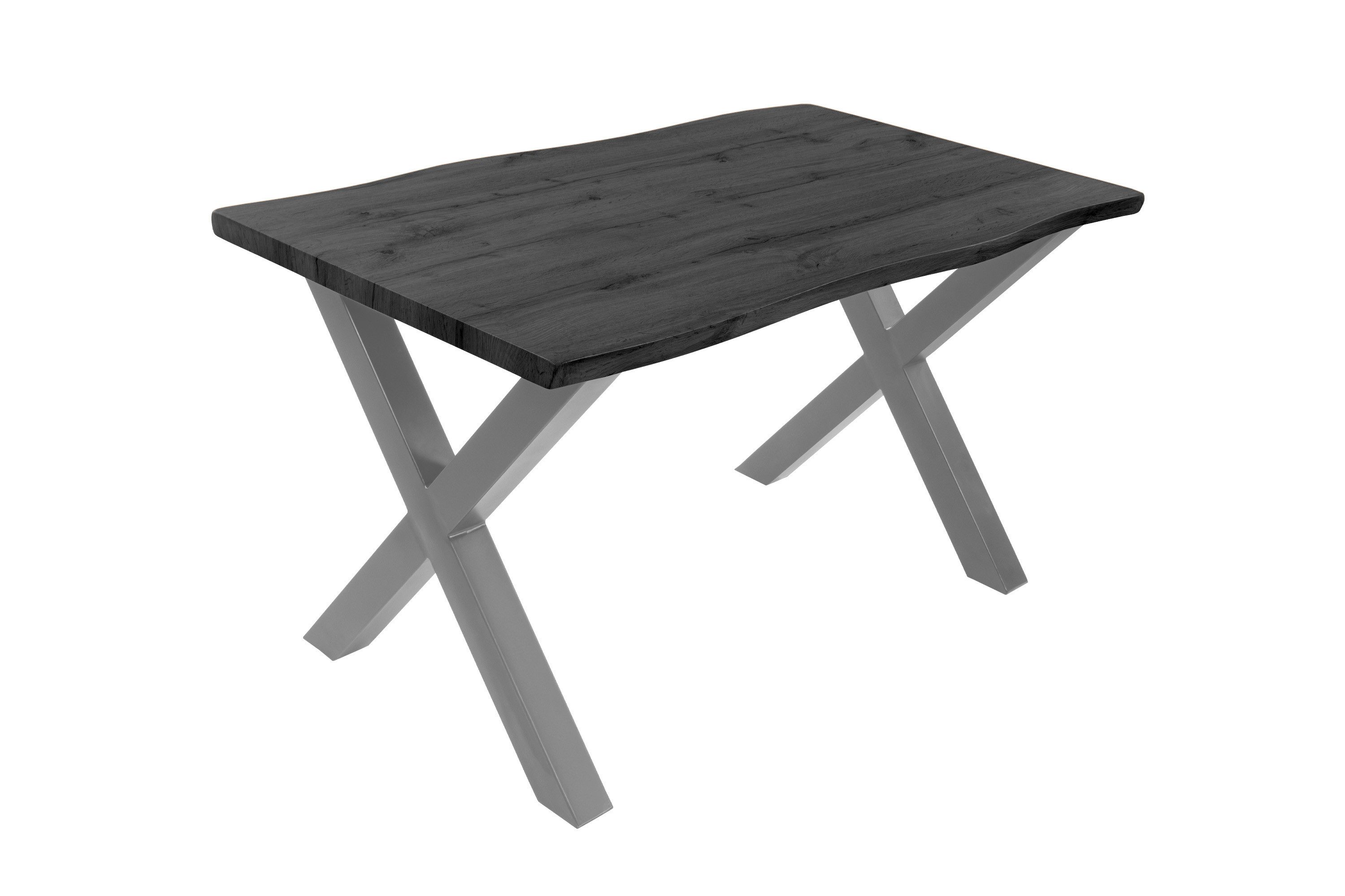 Loreno® Esstisch Josy, Holz-Optik Grau, Baumkante, günstig online kaufen