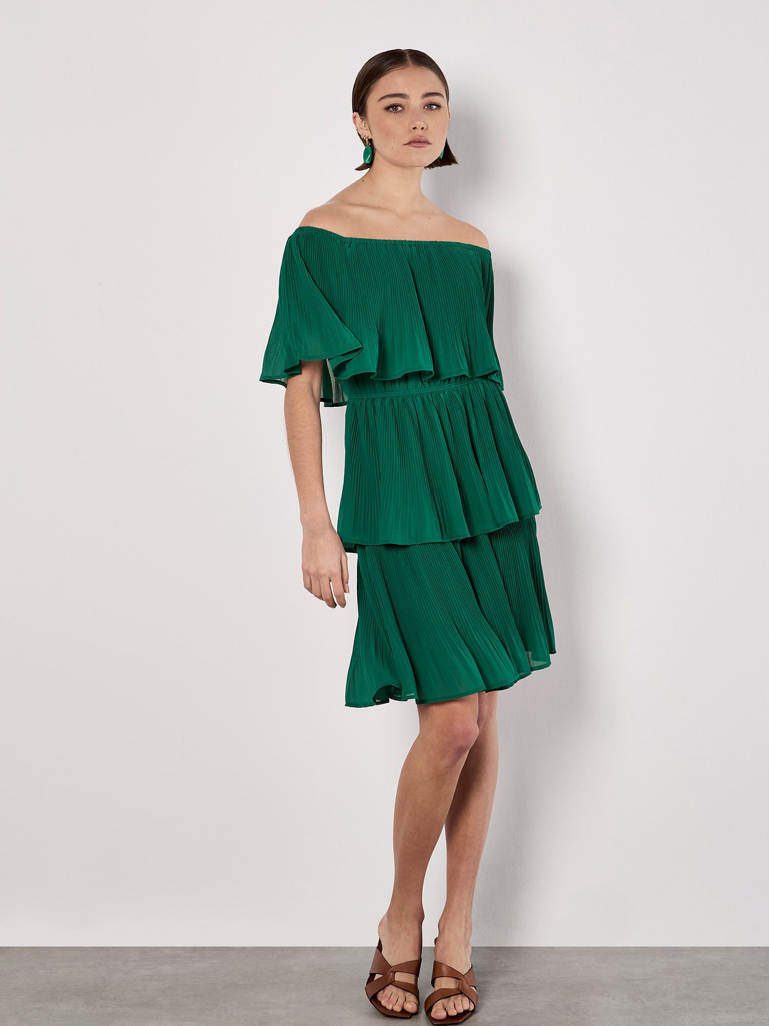 Apricot Partykleid Plisseekleid, im Lagenlook günstig online kaufen