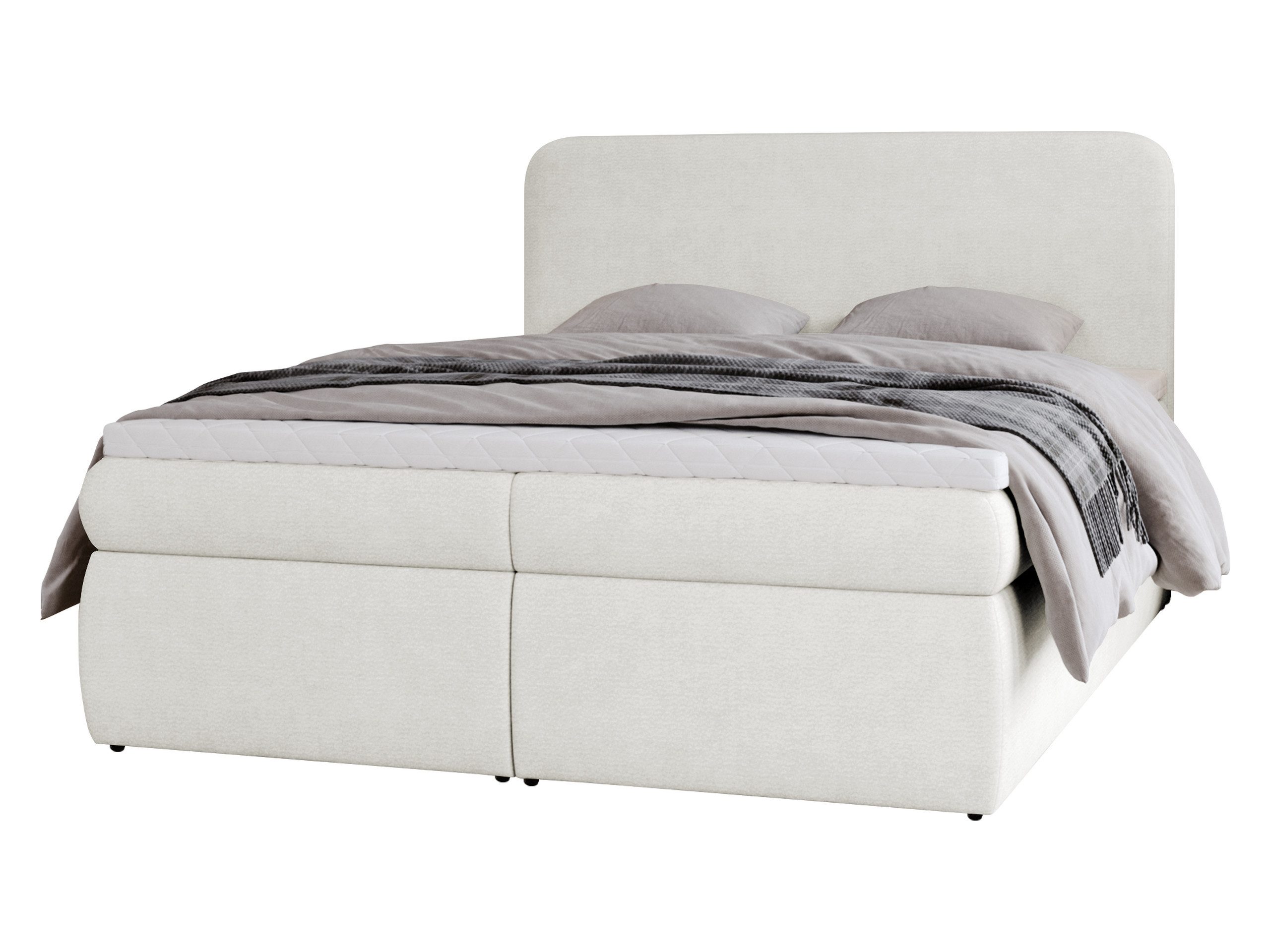MIRJAN24 Boxspringbett Bonny (mit zwei Bettkästen für die Bettwäsche, 7 cm Topper), Polsterkopfteil, Härtegrad: H3