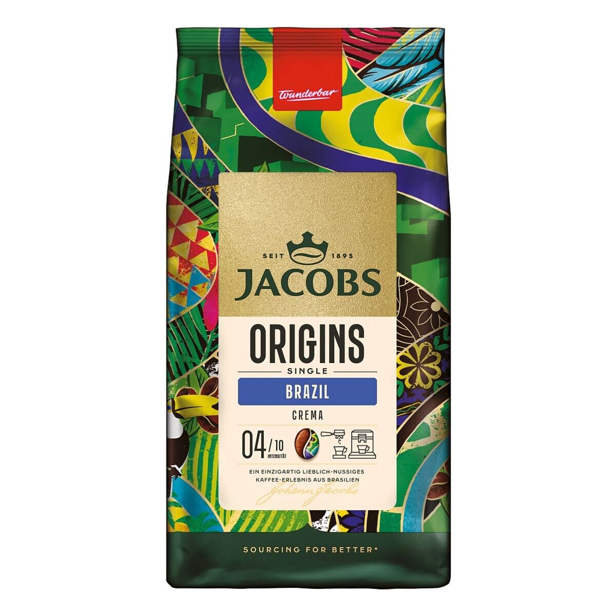 JACOBS Kaffee Origins Brazil, 1 kg, ganze Bohnen