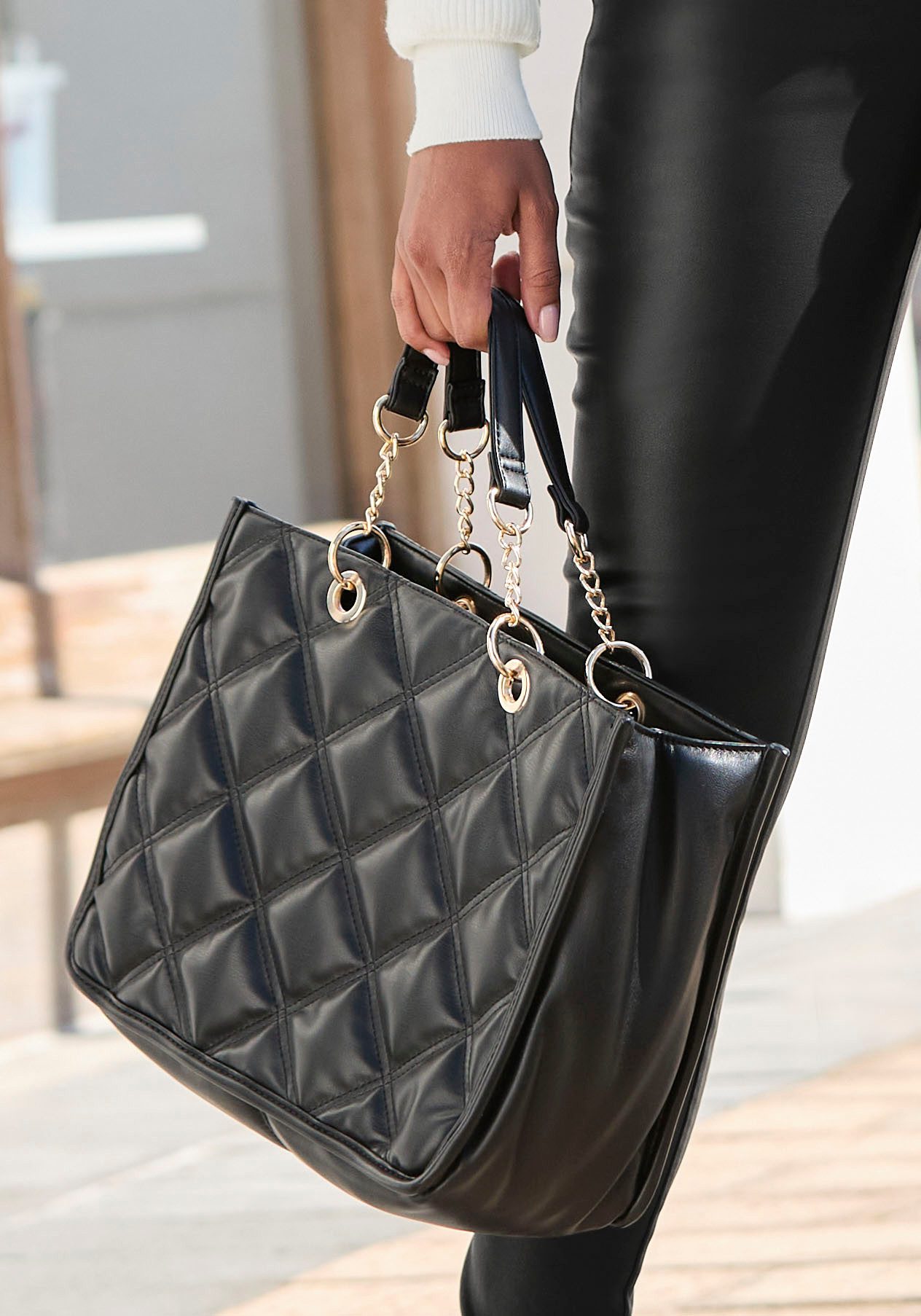 Vivance Handtasche Henkeltasche, mit Steppung, Schultertasche, Minibag VEGA günstig online kaufen