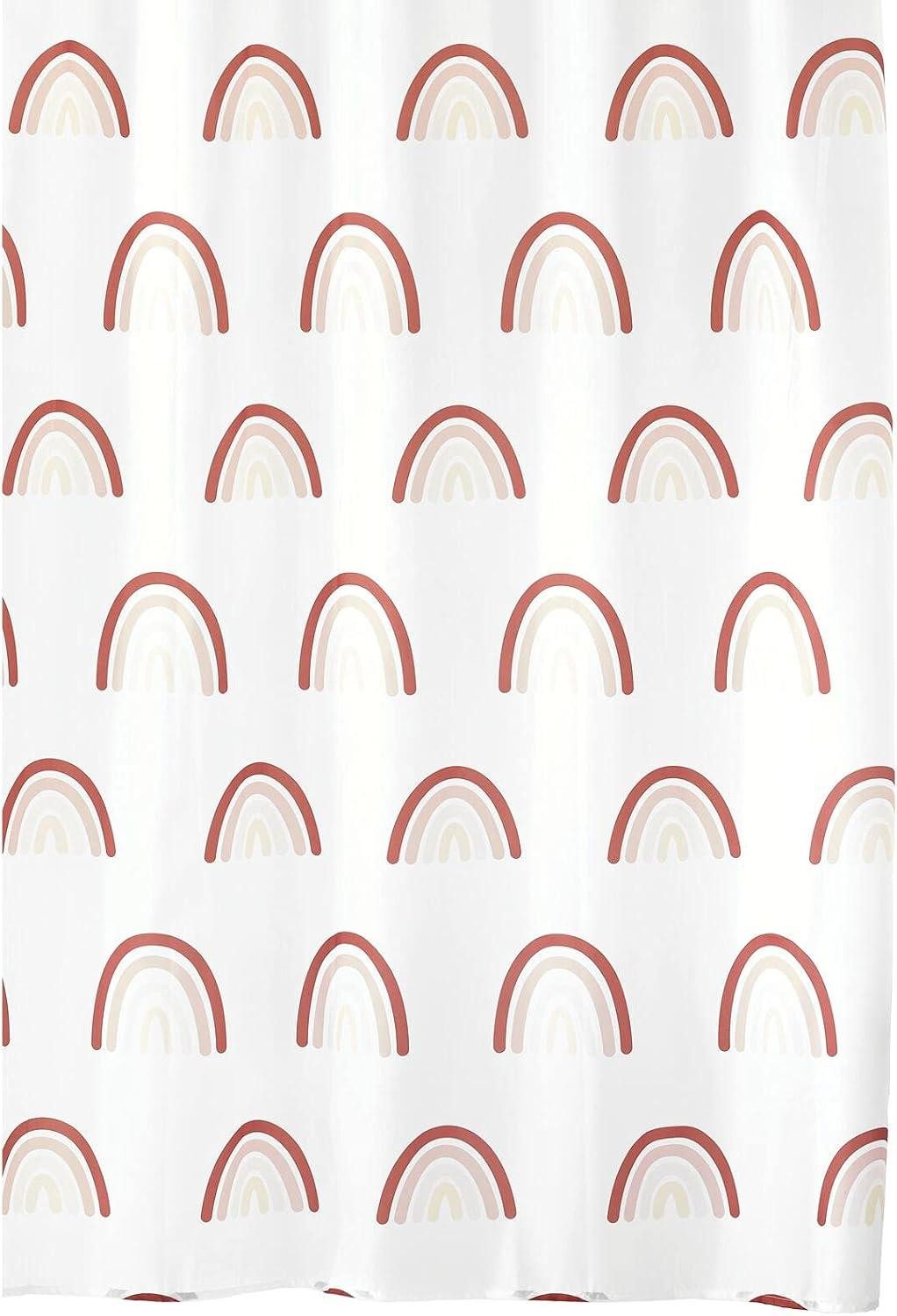 mDesign Badaccessoire-Set Duschvorhang Badvorhang Wannenvorhang Regenbogenmuster mDesign Bunt