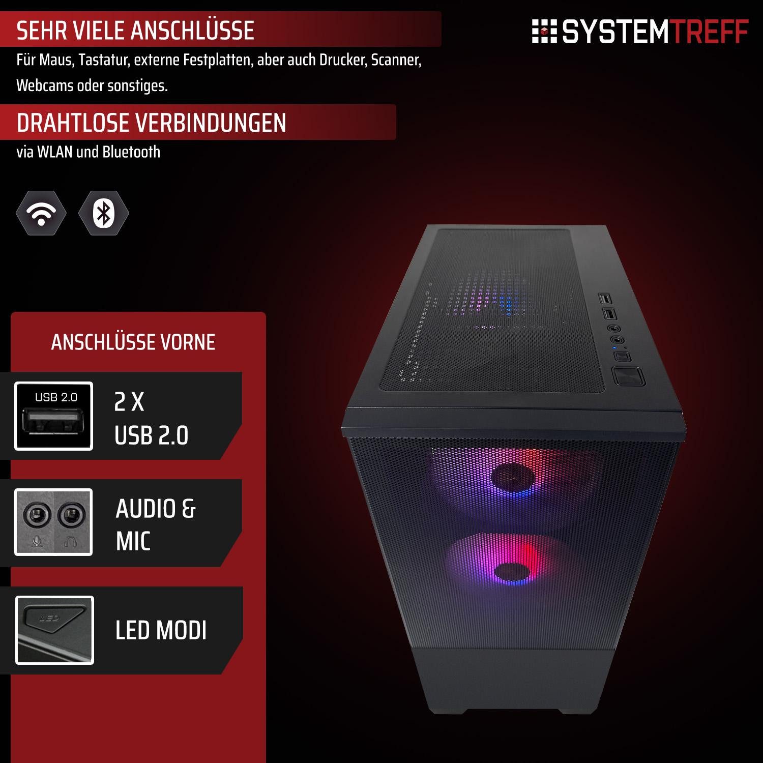 SYSTEMTREFF AMD Ryzen 5 PRO 5655G mit Radeon RX Vega 7 PC (AMD 5655G 5655G, RX Vega 7, 16 GB RAM, 500 GB SSD, Luftkühlung) – Bild 4 von 5