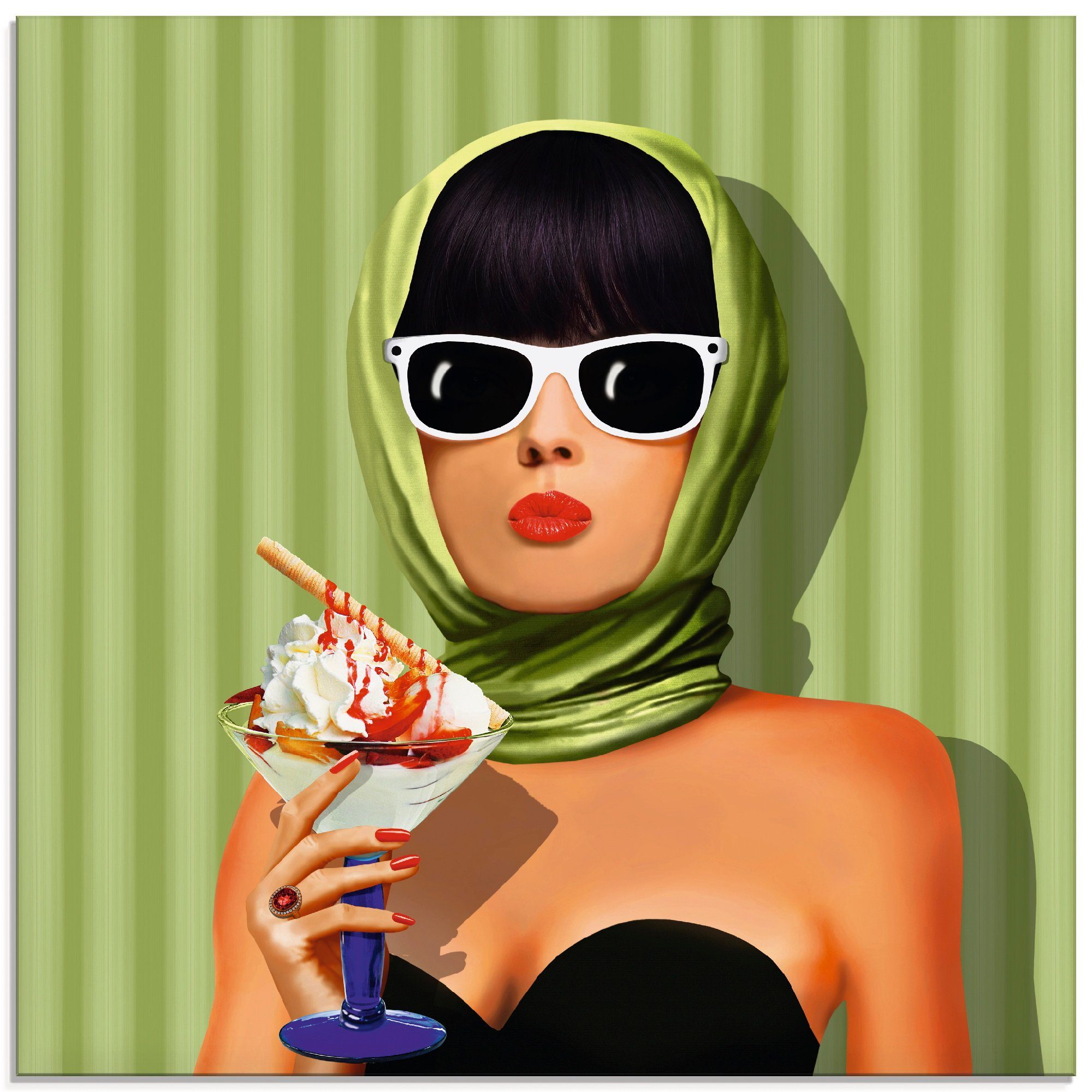 Artland Glasbild Sommerliebe, Sommer, Sonne und Eiscreme, Frau (1 St), in verschiedenen Größen
