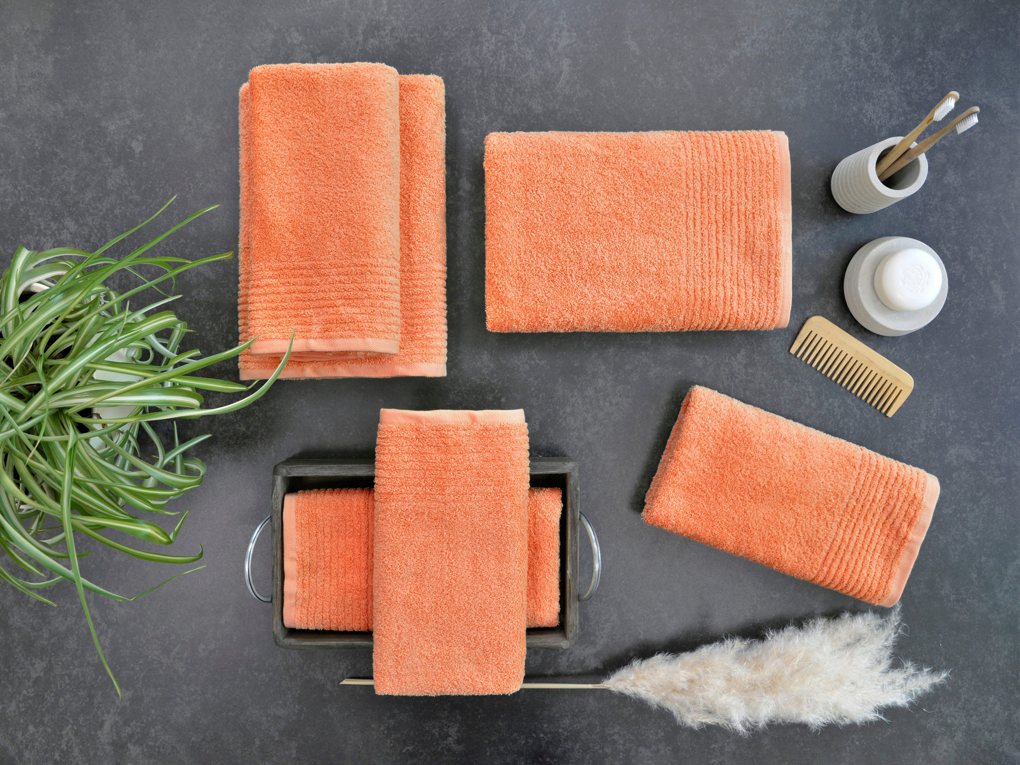 Dyckhoff Handtuch Set Brillant, Walkfrottee (Set, 6-St), mit Streifenbordür günstig online kaufen