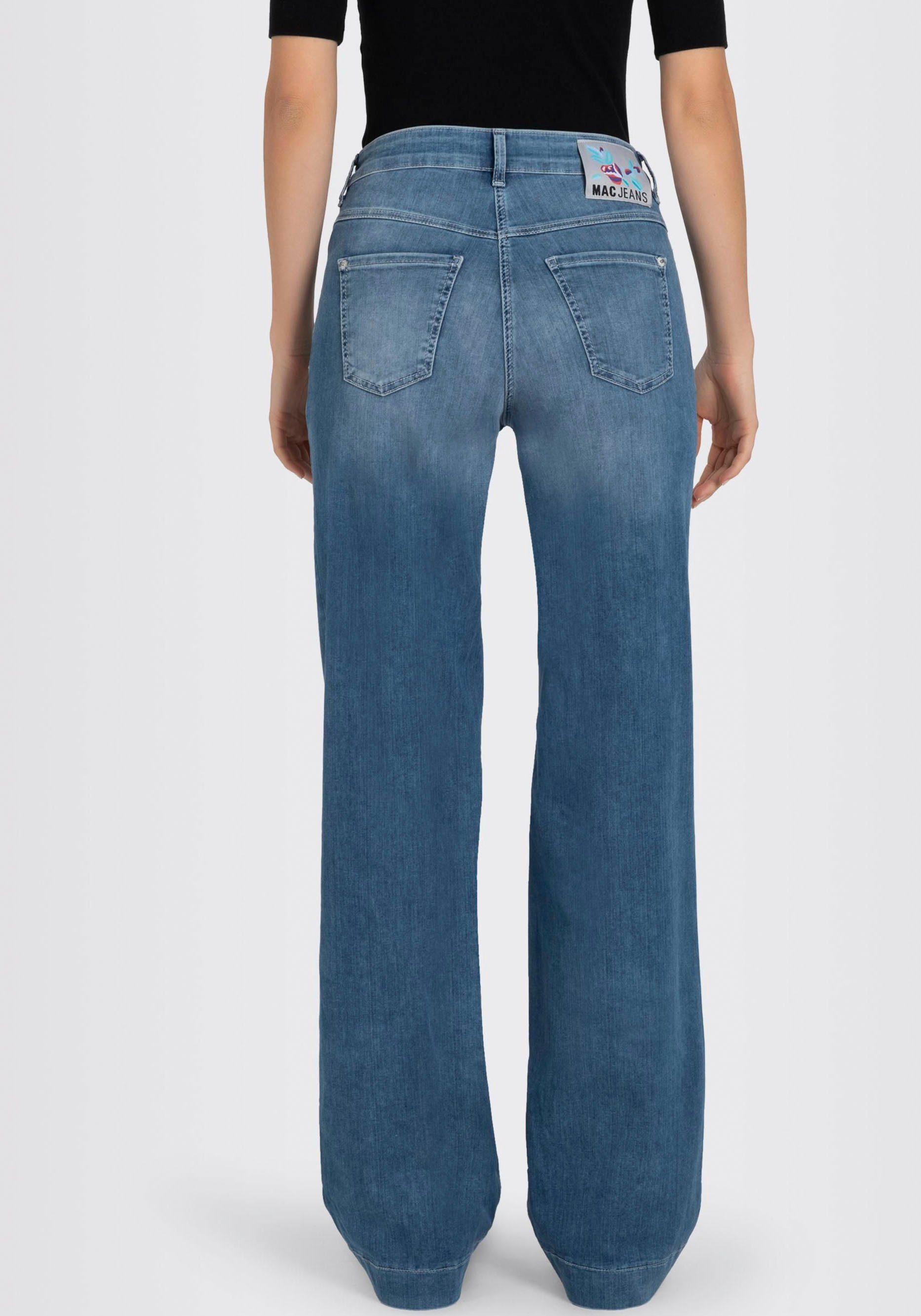 MAC Weite Jeans mit blue - DREAM Bein summermid Stretch WIDE weitem