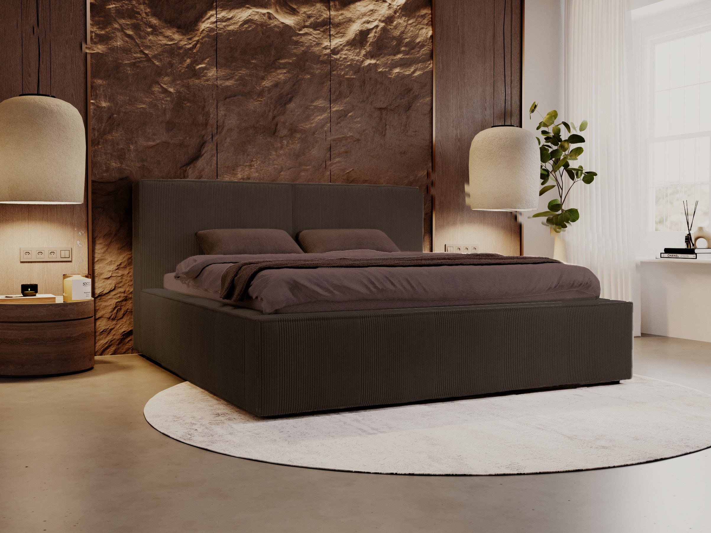 Compleo Polsterbett SANTO Metallrahmen, Bettkasten, ohne Matratze, (Kostenlose Lieferung! TOP ANGEBOT), Cordstoff oder Samtstoff