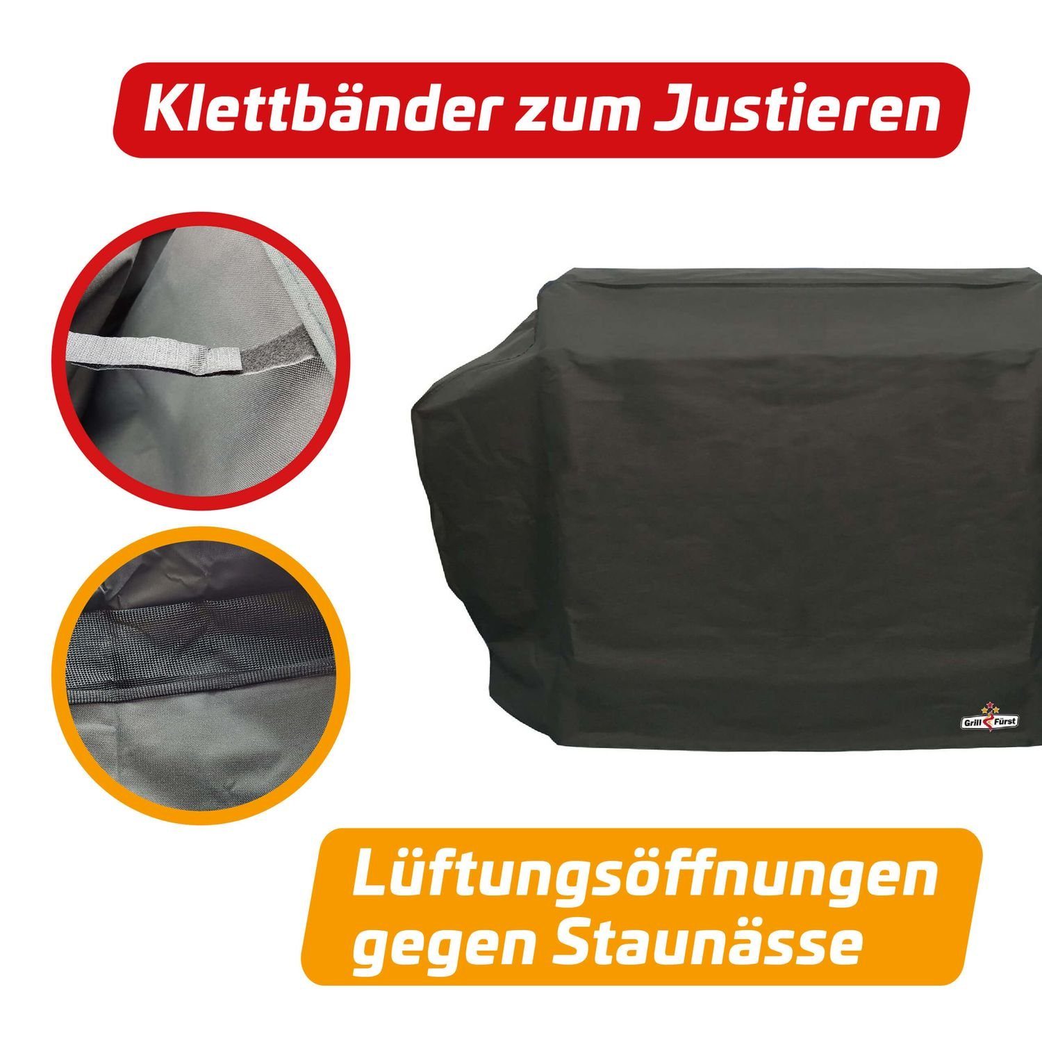 Grillabdeckhaube Grillfürst Abdeckhaube / Schutzhülle 197 x 65 x 126 cm für Broil King Imperial 690, PRO665 / Napoleon LEX730 / Weber Summit 670