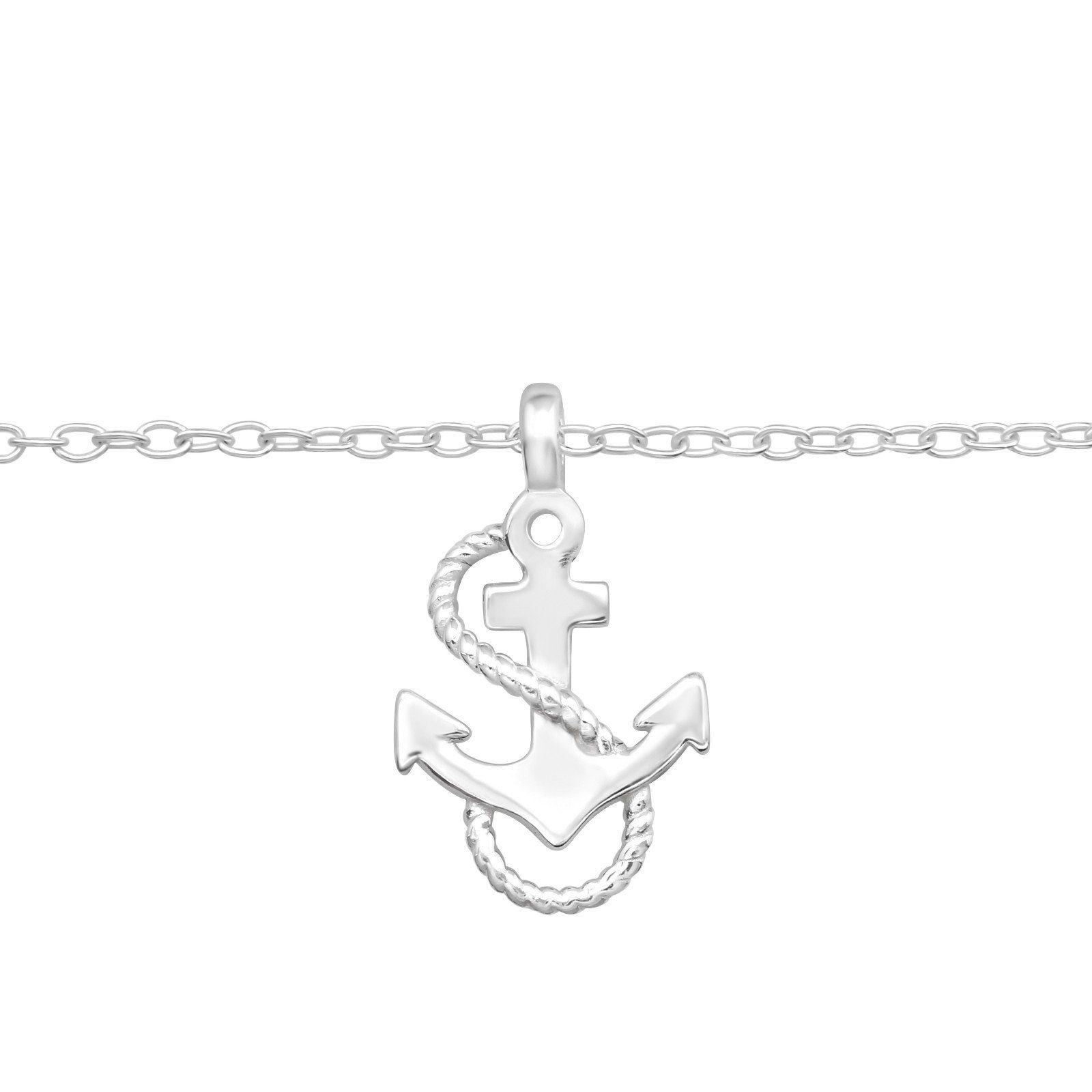 BUNGSA Fußkette Fusskette Anker Silber aus 925 Silber Damen (1 Armband, 1-tlg), Bracelet Armschmuck