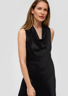 s.Oliver BLACK LABEL Maxikleid Satinkleid mit Wasserfallkragen