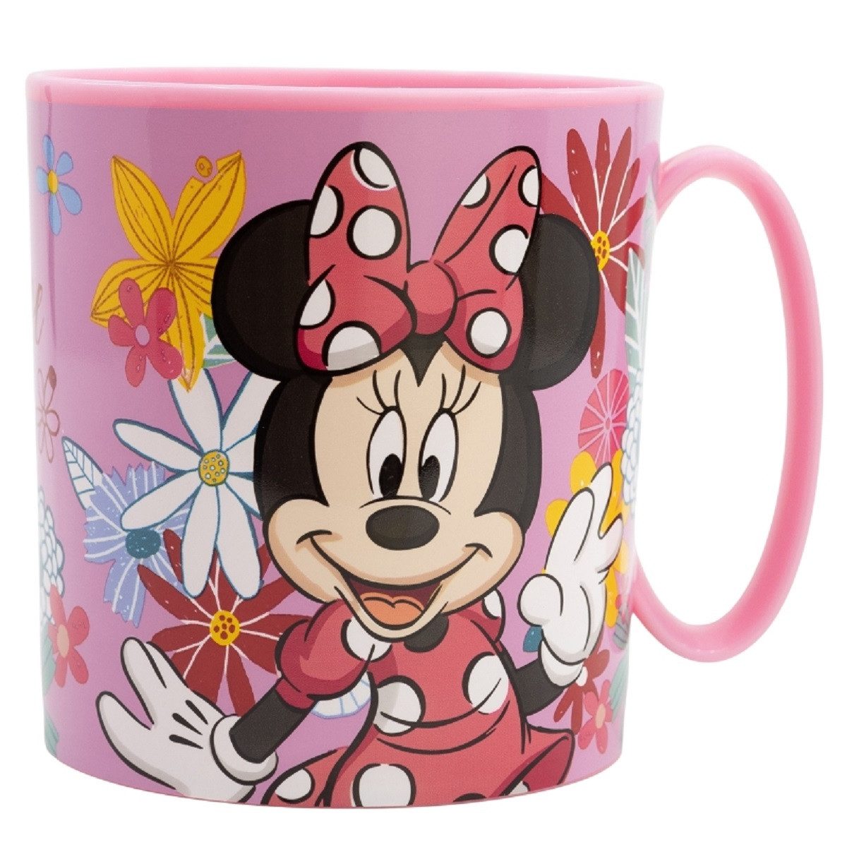 Disney Minnie Mouse Becher - Mikrowellengeeigneter Kunststoffbecher 390 ml – für Kinder, 1-tlg., besonders Leicht, ideal für Unterwegs