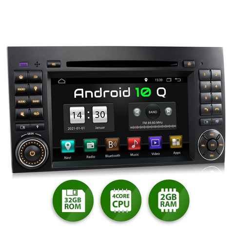 XOMAX XOMAX XM-D10ZA: 2DIN Autoradio mit Android 10 Navi 7 Zoll Touchscreen Monitor, Bluetooth, DVD, CD, SD und USB (passend für Mercedes) Autoradio