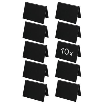 HMF Standtafel Tischaufsteller 464, (Set, 10 Stück), DIY Deko Kreidetafeln für den Tisch, 10 x 7,5 cm, A-Ständer, Schwarz