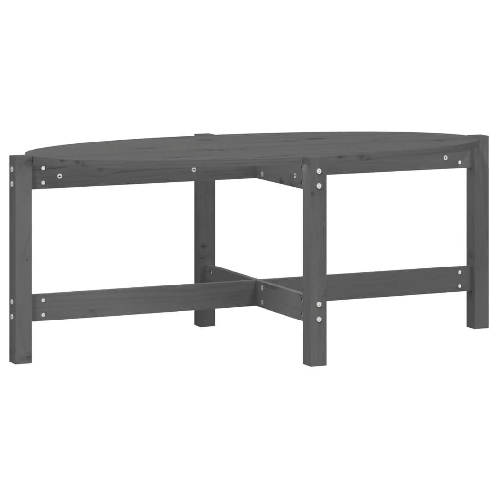 vidaXL Couchtisch Couchtisch Grau 118x63x45 cm Massivholz Kiefer (1-St)