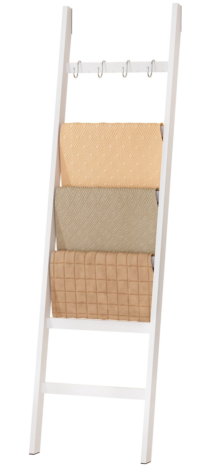 Yorbay Handtuchleiter Handtuchhalter Bambus, 6 Ebenen, 4 Haken und 2 Sicher günstig online kaufen