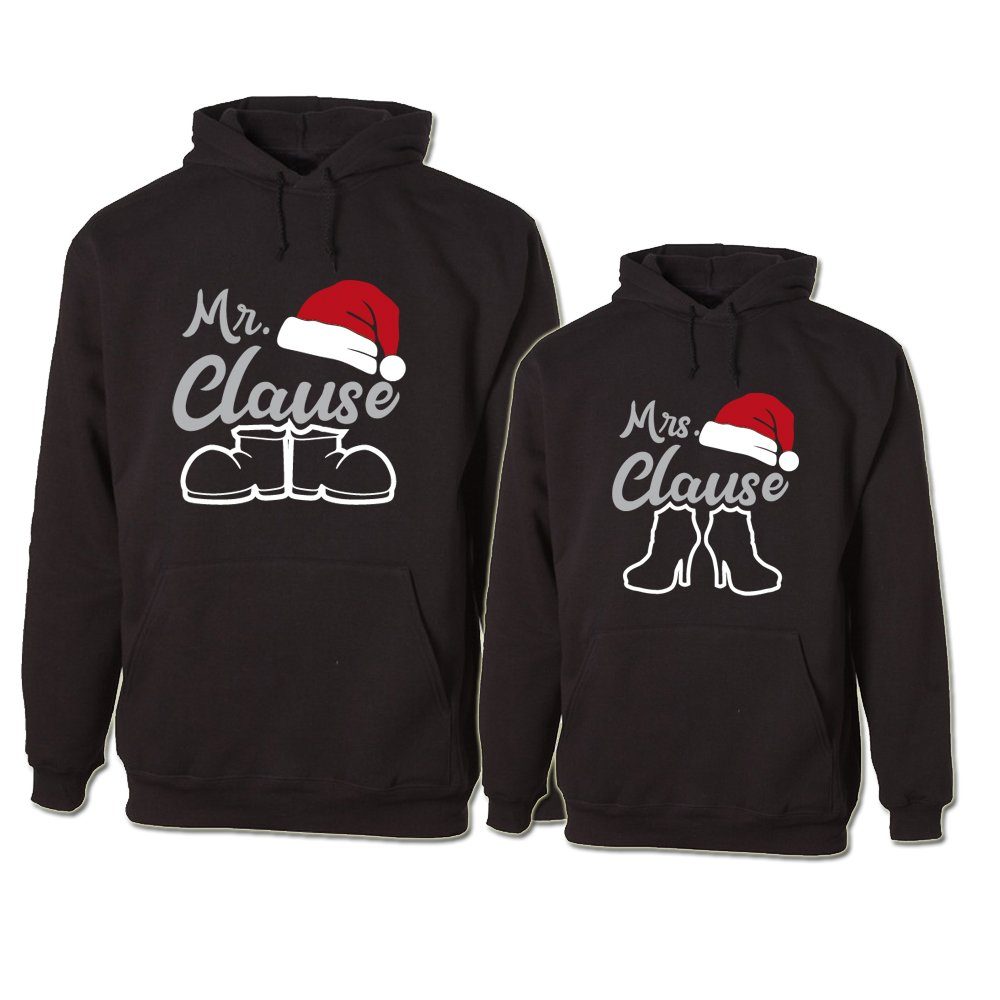 G-graphics Hoodie Mr. Clause & Mrs. Clause Paar- / Partner-Set zum selbst zusammenstellen, Aufdruck auf der Vorder- oder Rückseiteseite wählbar, Spruch/Sprüche/Print/Motiv, für Sie & Ihn